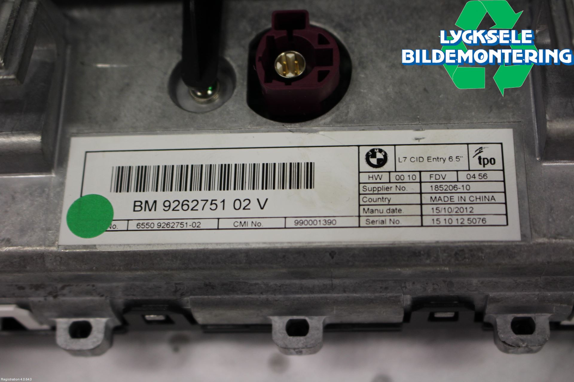 BMW 1 F20/F21 11-19 Bildskärm