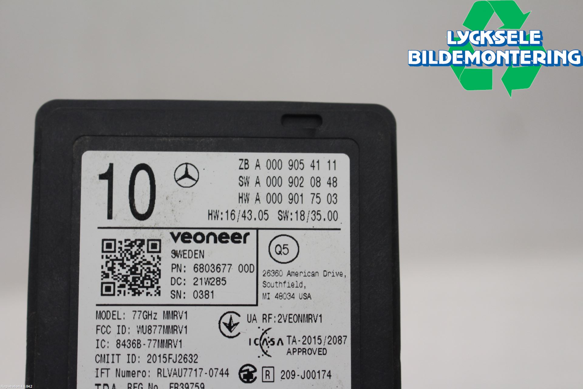 Mercedes-Benz MB GLE-KLASS (W167/V167/C167) 19- Sensor Adaptiv Farthållare
