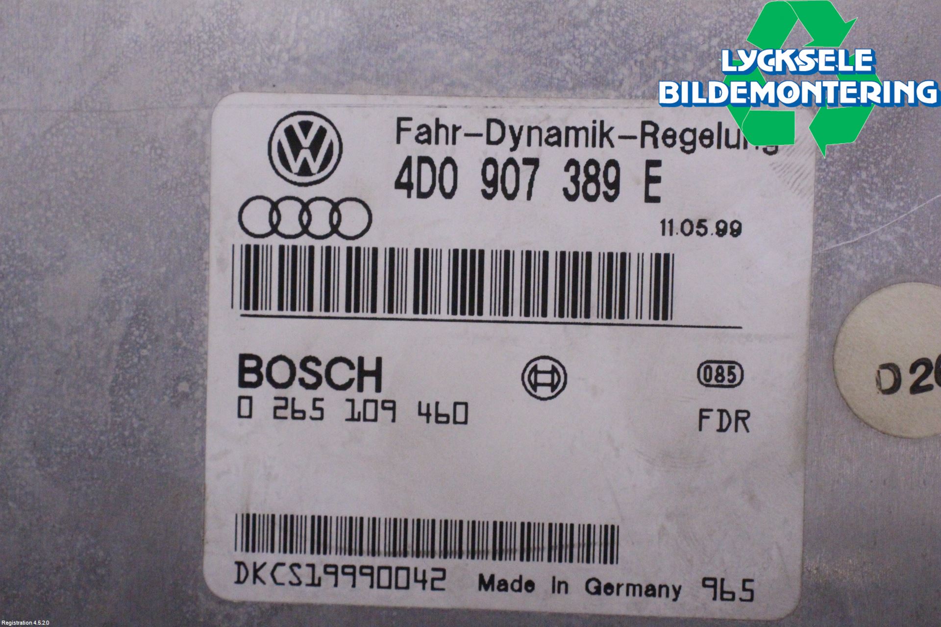 Audi A8/S8 4D 94-02 Styrenhet Antispinn-Sladd