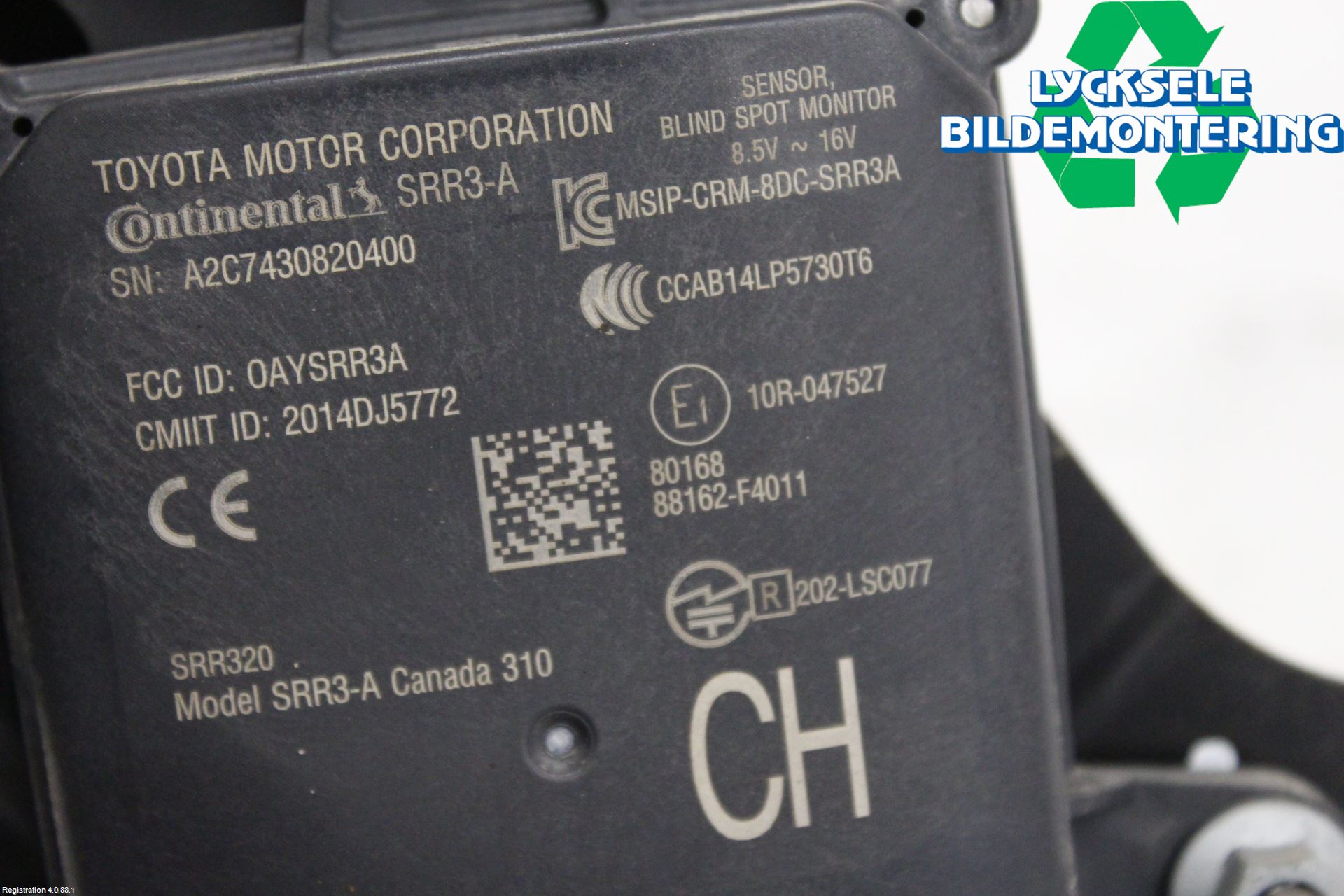 Toyota C-HR 16-23 Sensor Aktivt Kollisionsskydd