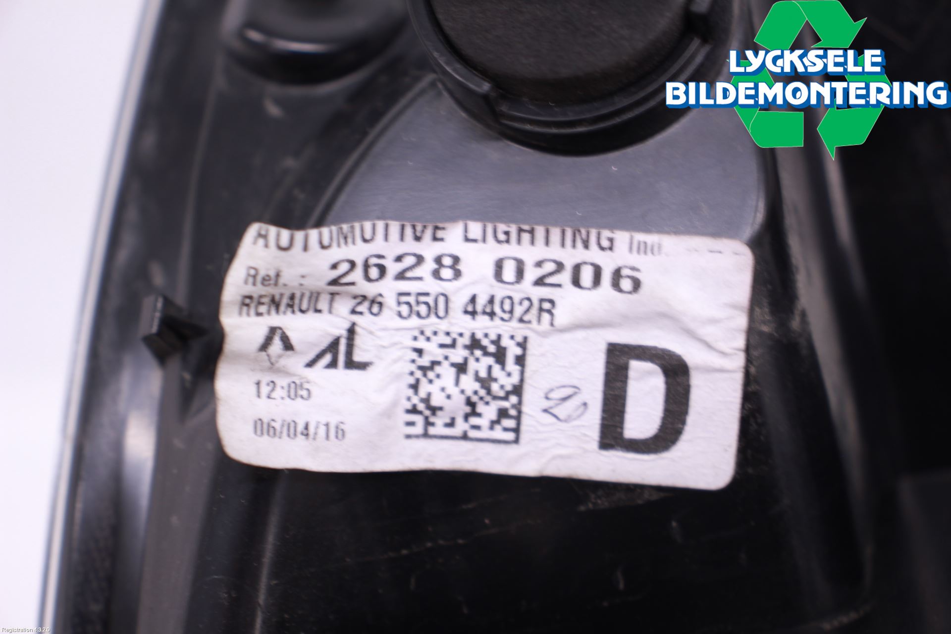 Renault ZOE/E-TECH 13- Bakljus Höger