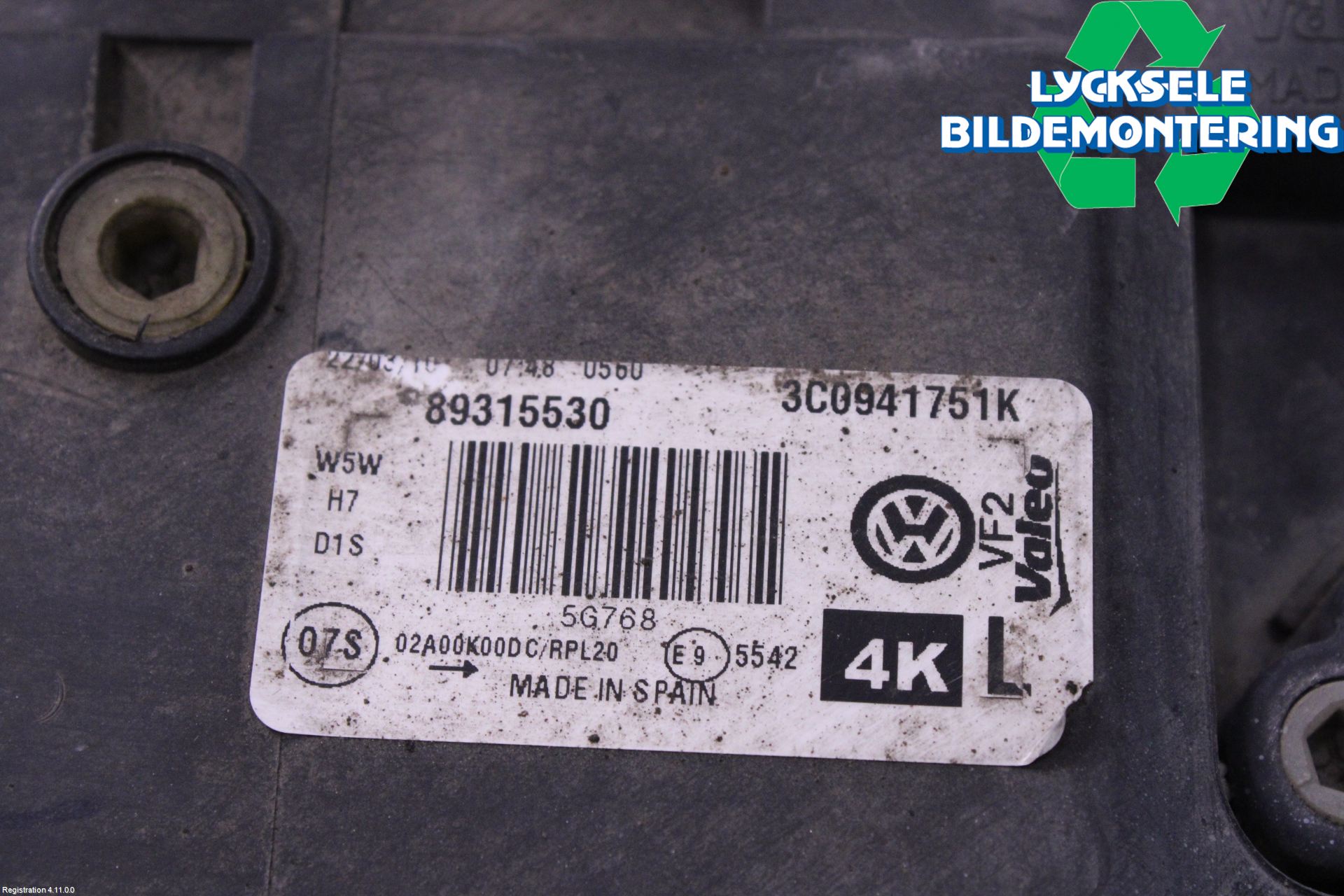 Volkswagen VW PASSAT 05-11 Strålkastare Vänster