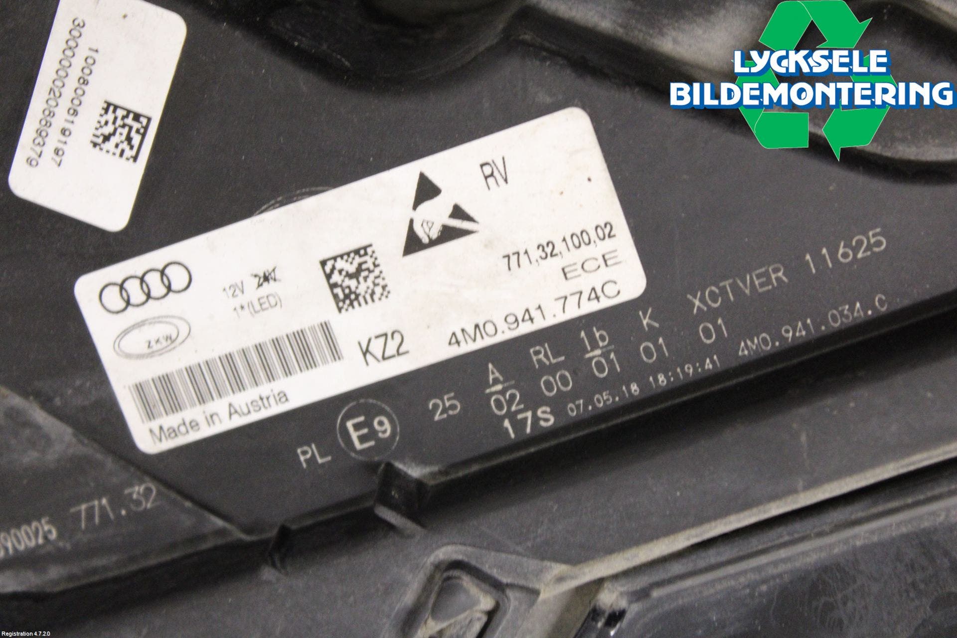 Audi Q7/SQ7 Strålkastare Höger