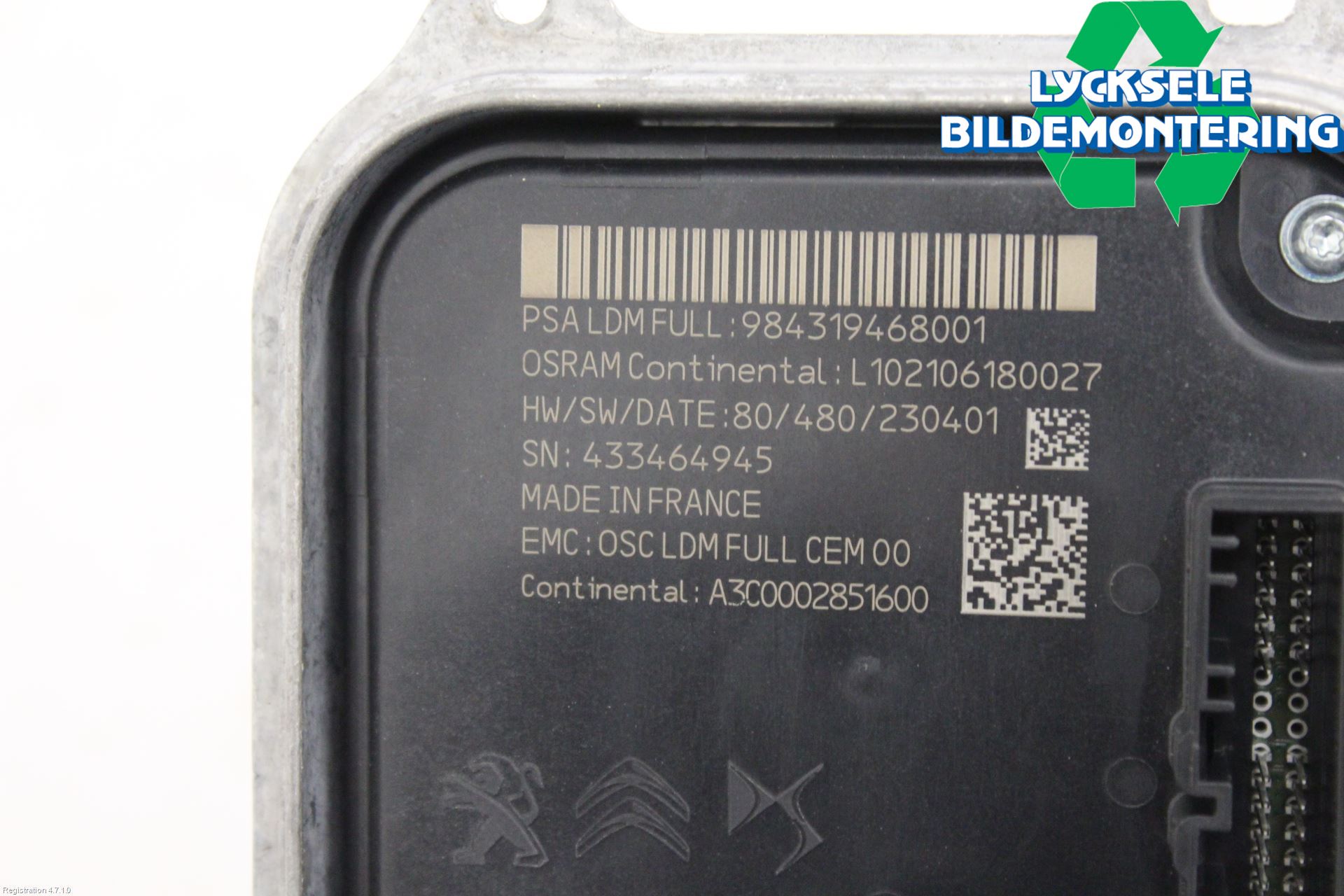 Peugeot 308/E-308 21- Styrenhet Strålkastare