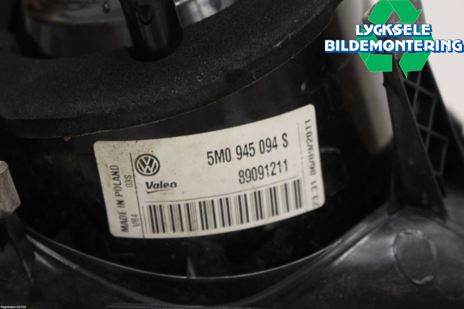 Volkswagen VW GOLF PLUS/CROSS GOLF 04-14 Bakljus Lucka Hö
