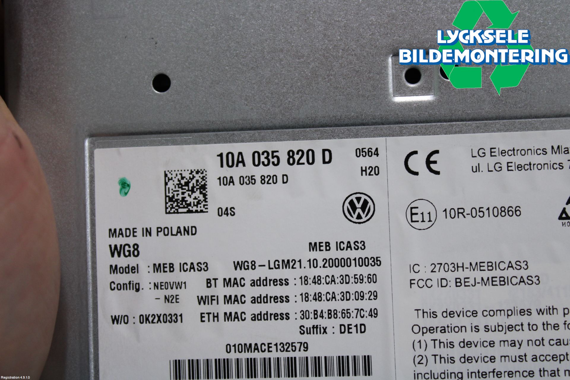 Volkswagen VW ID.3 21- Styrenhet Multimedia