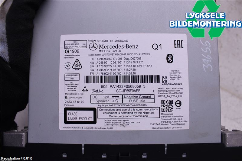 Mercedes-Benz MB CLA-KLASS (C117/X117) 13-19 Cd Radio - Multimediapanel