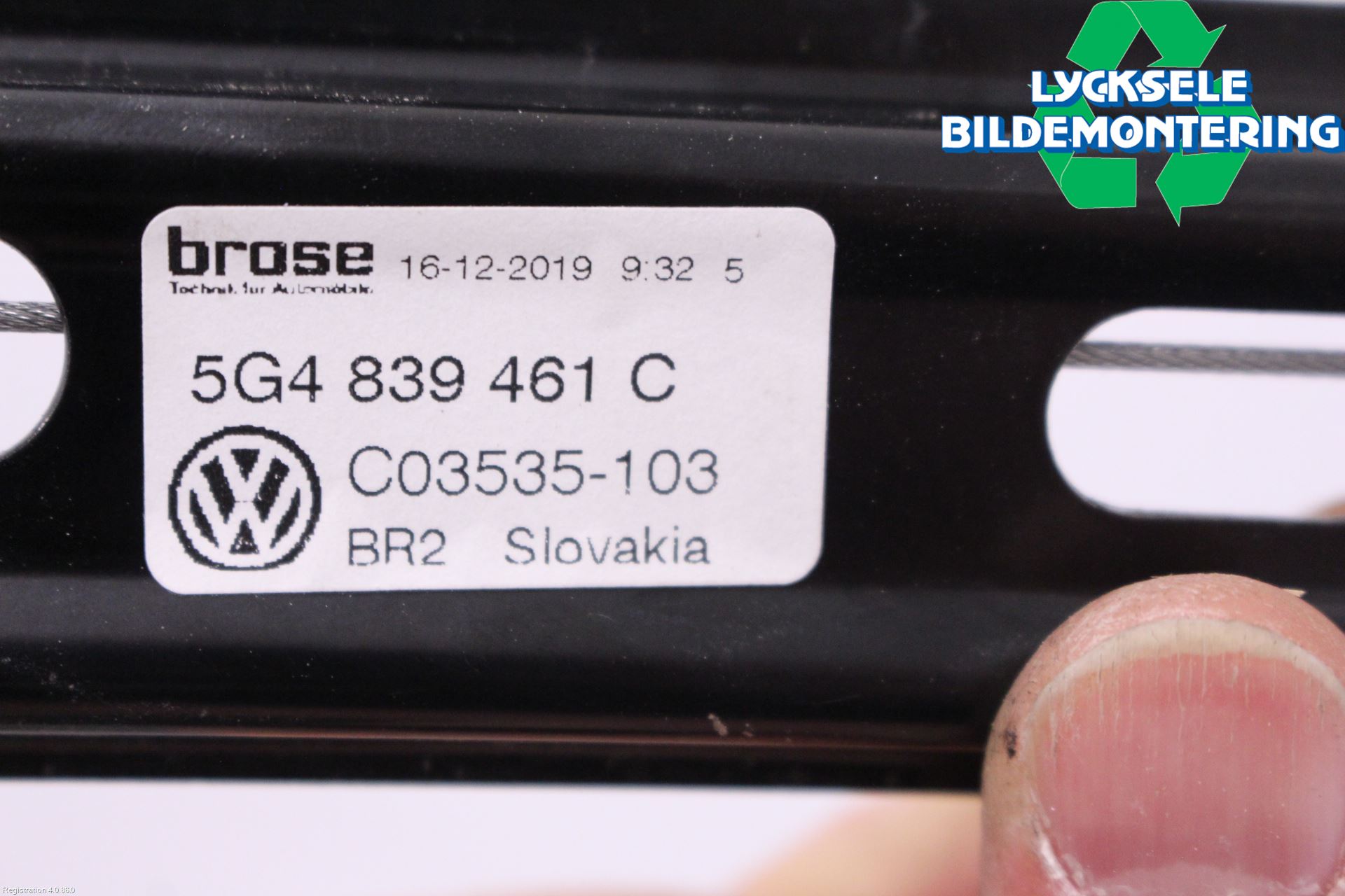 Volkswagen VW GOLF / E-GOLF VII 13-20 Fönsterhissmekanism