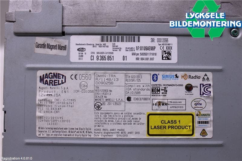 BMW 3 F30/F31/F80 12-19 Cd Radio - Multimediapanel