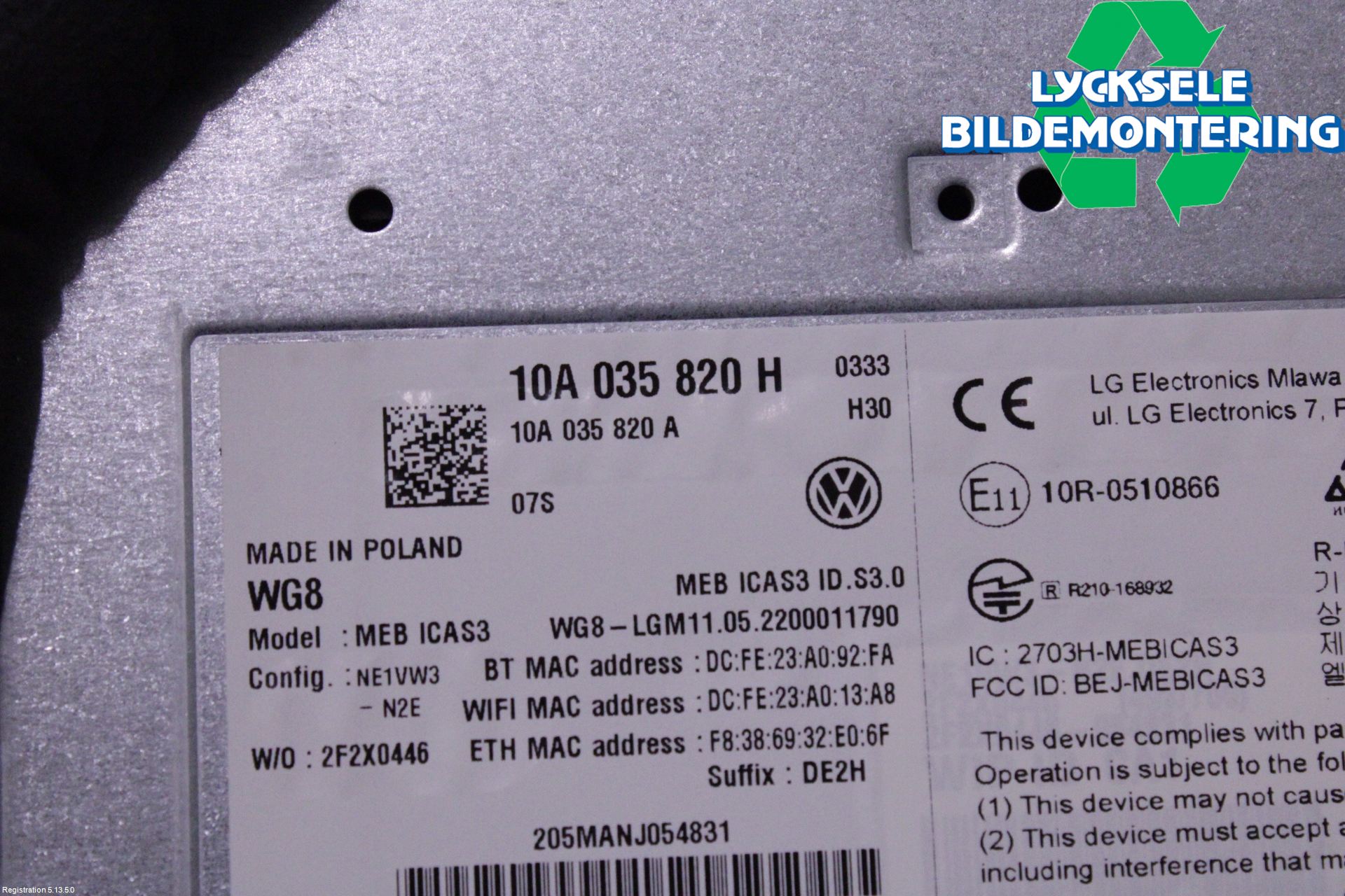 Volkswagen VW ID.4 21- Styrenhet Multimedia