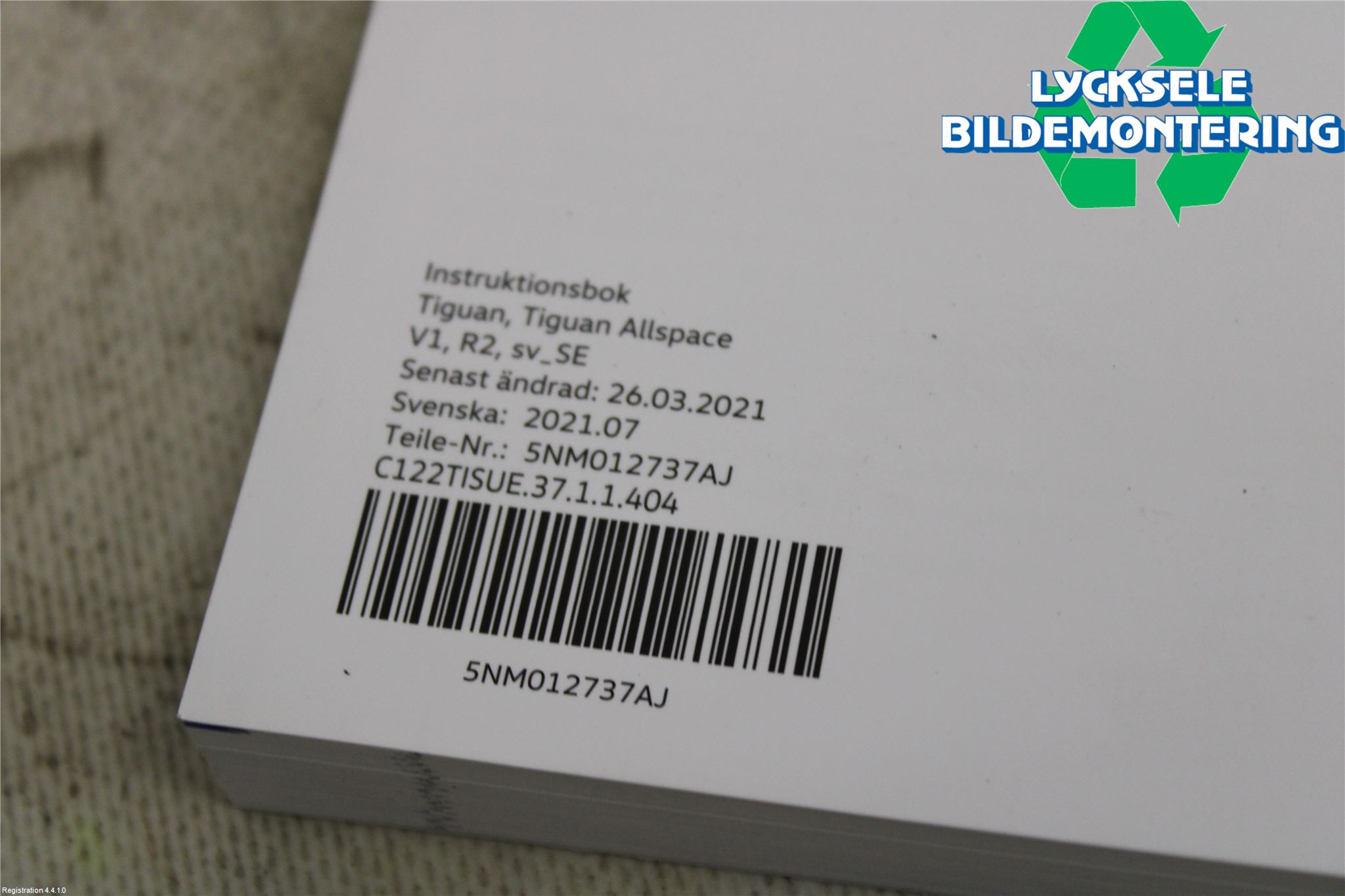 Volkswagen VW TIGUAN 16-24 Instruktionsbok