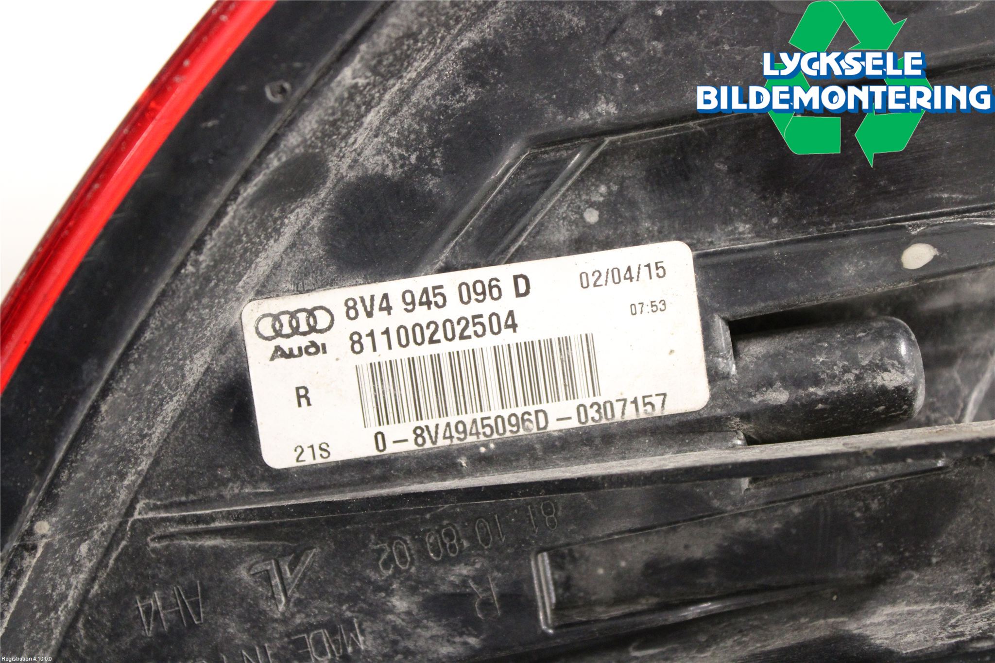 Audi A3/S3 8V 13-20 Bakljus Höger