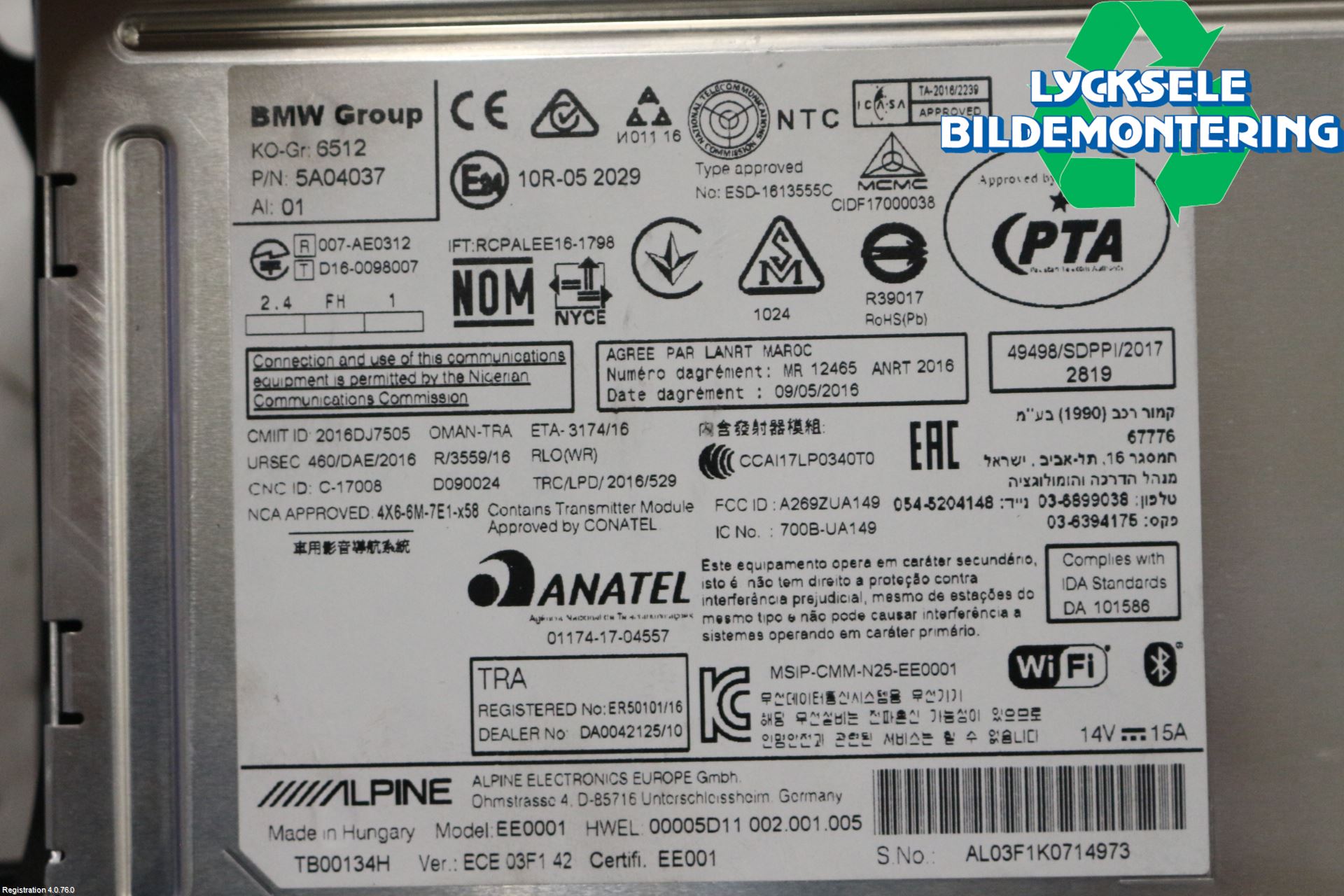 Mini ONE/COOPER 3DR F56 14-24 Radio