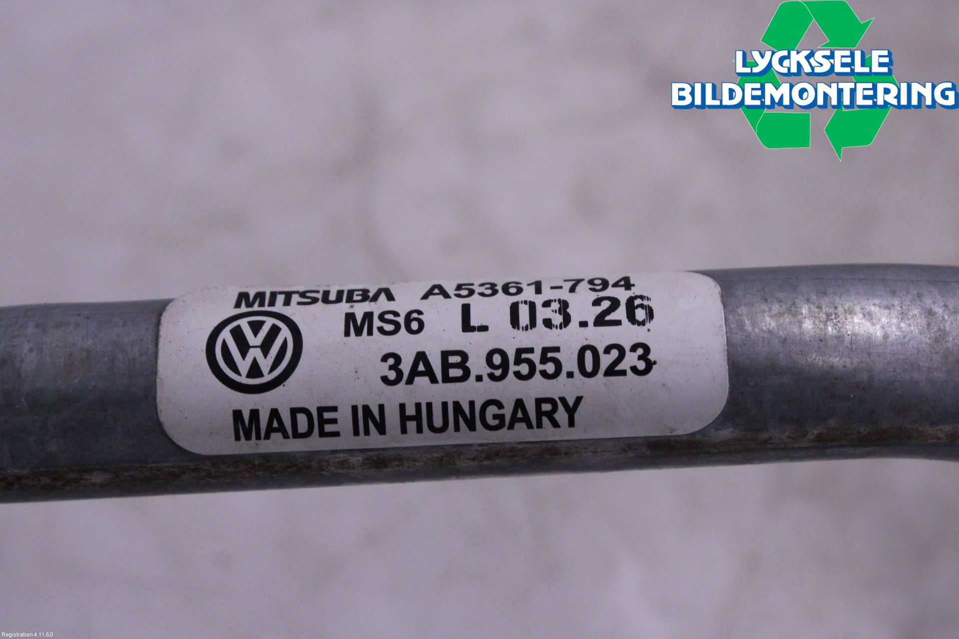 Volkswagen VW PASSAT 11-14 Torkarmekanism Vindruta