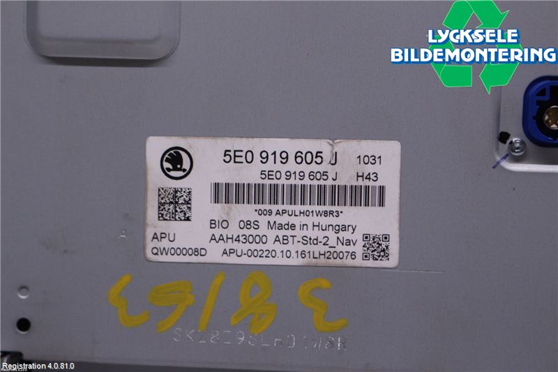 Skoda OCTAVIA (5E) 13-20 Cd Radio - Multimediapanel