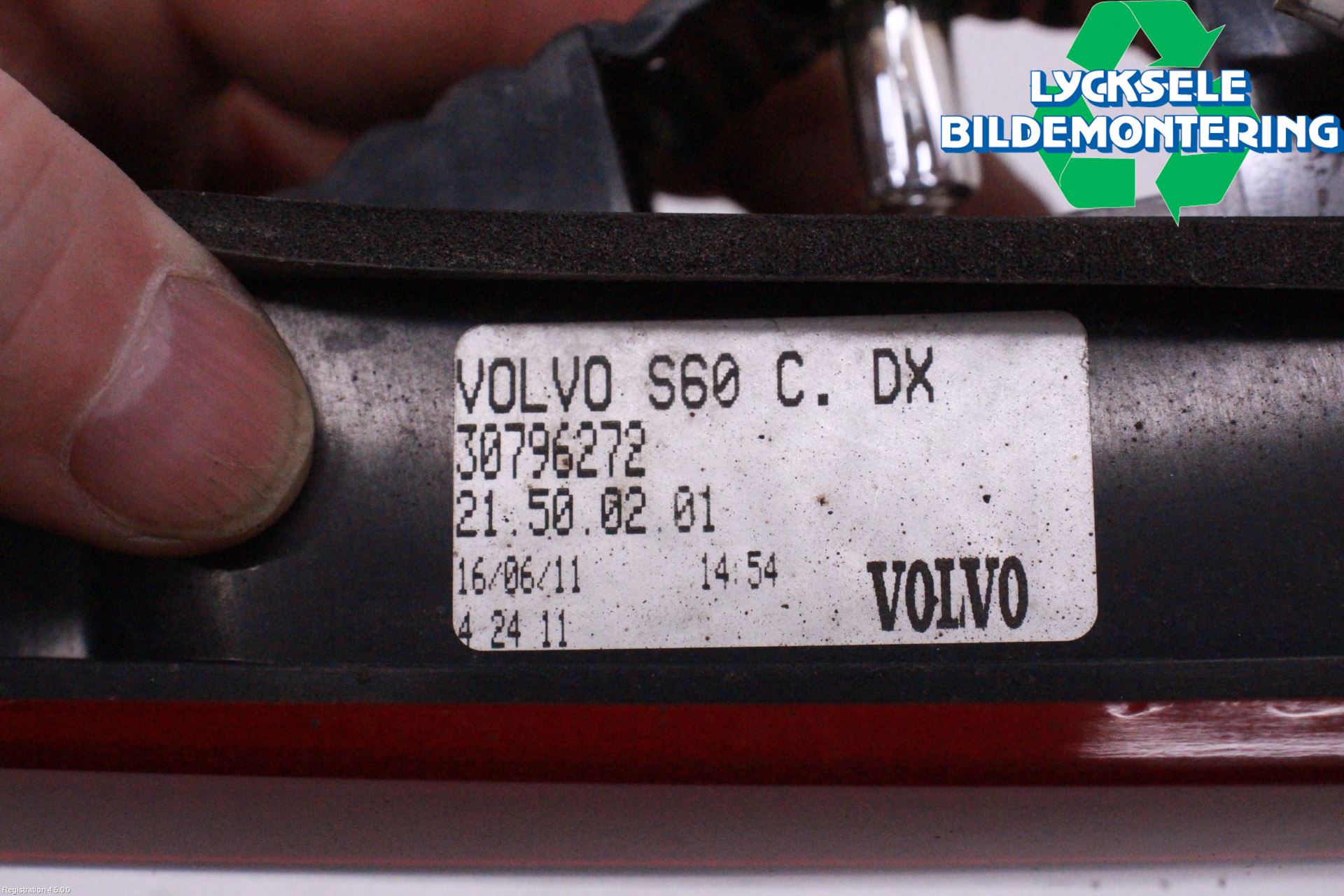 Volvo S60 11-13 Bakljus Lucka Hö