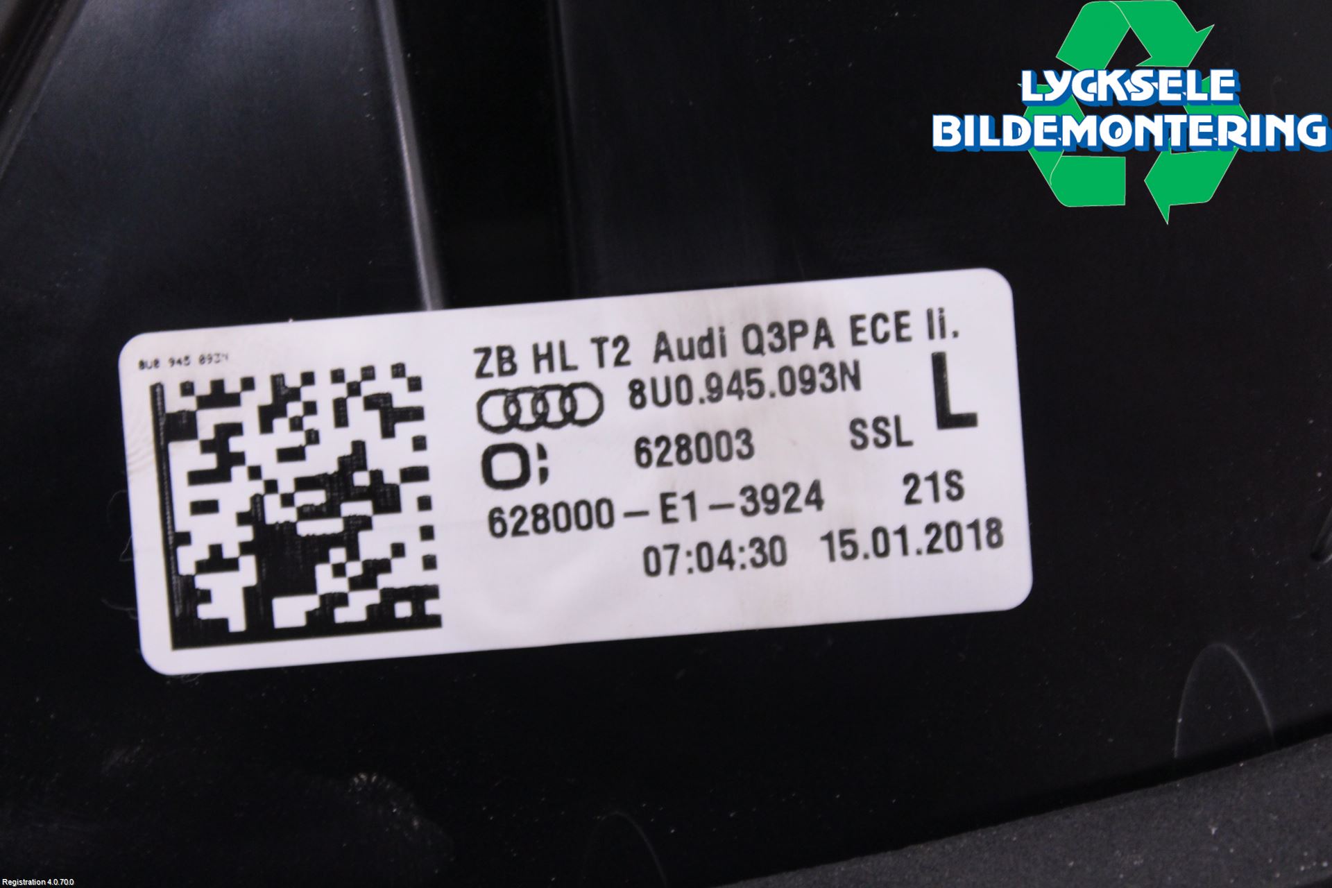 Audi Q3 8U 12-18 Bakljus Vänster
