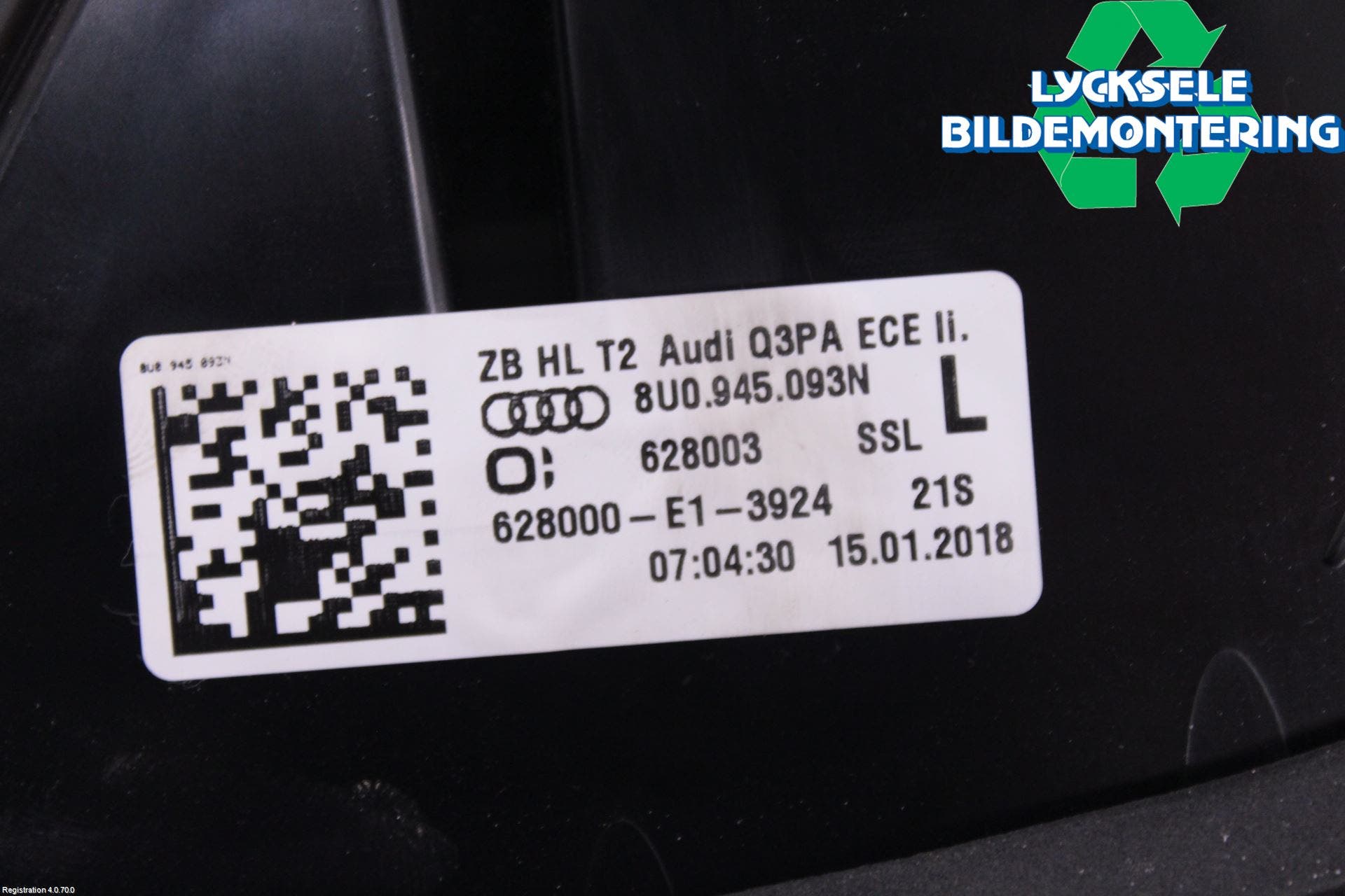 Audi Q3 8U 12-18 Bakljus Vänster
