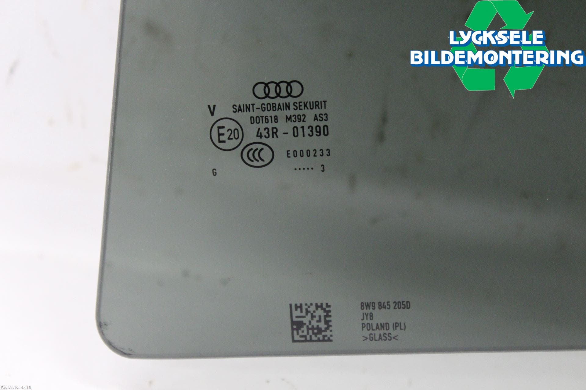 Audi A4/S4 B9 20- Dörruta Bak Vänster