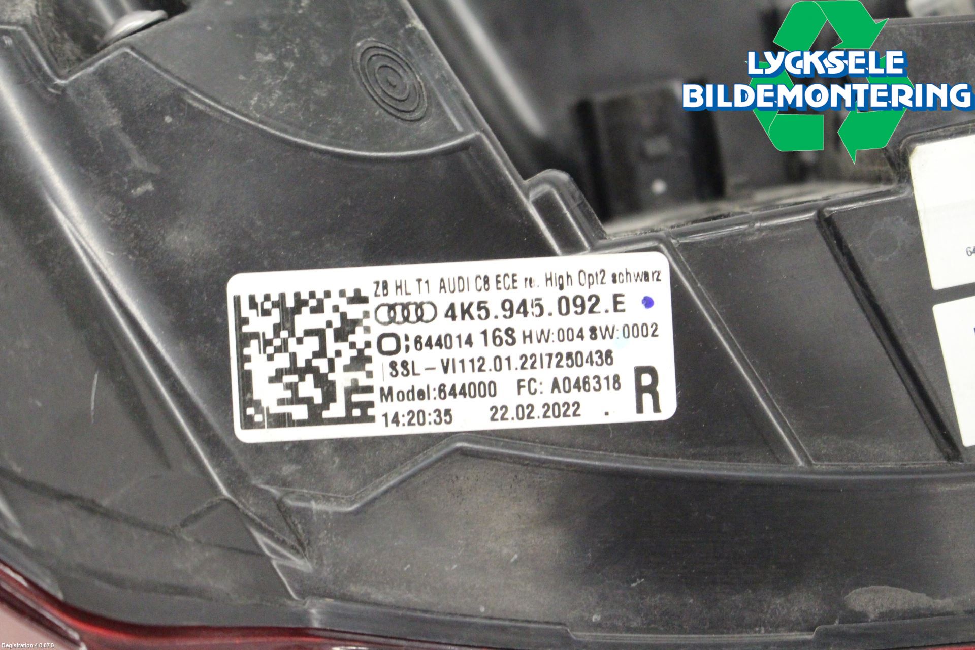 Audi A6 F2/C8 19- Bakljus Höger