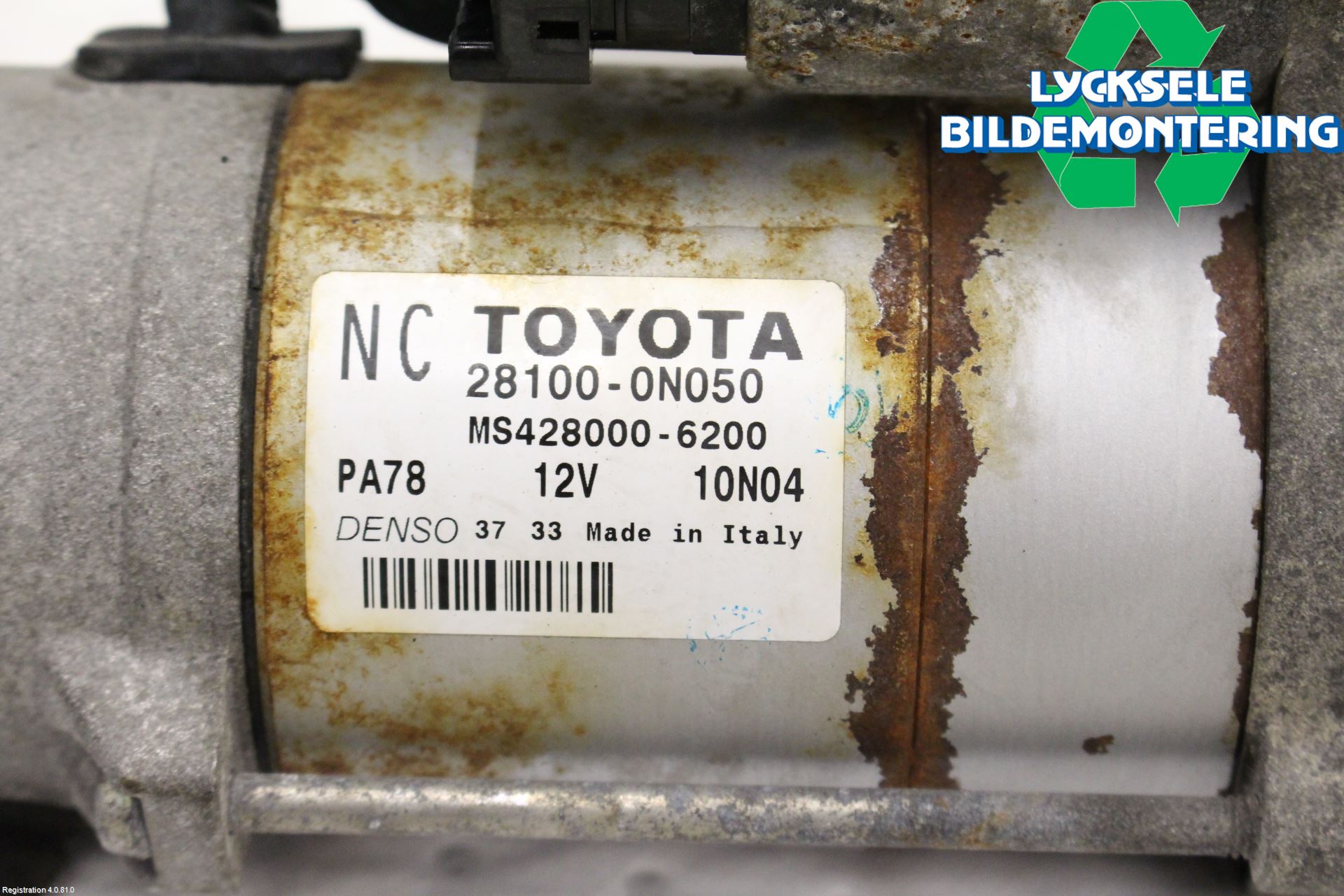 Toyota YARIS XP130 12-14 Startmotor Diesel