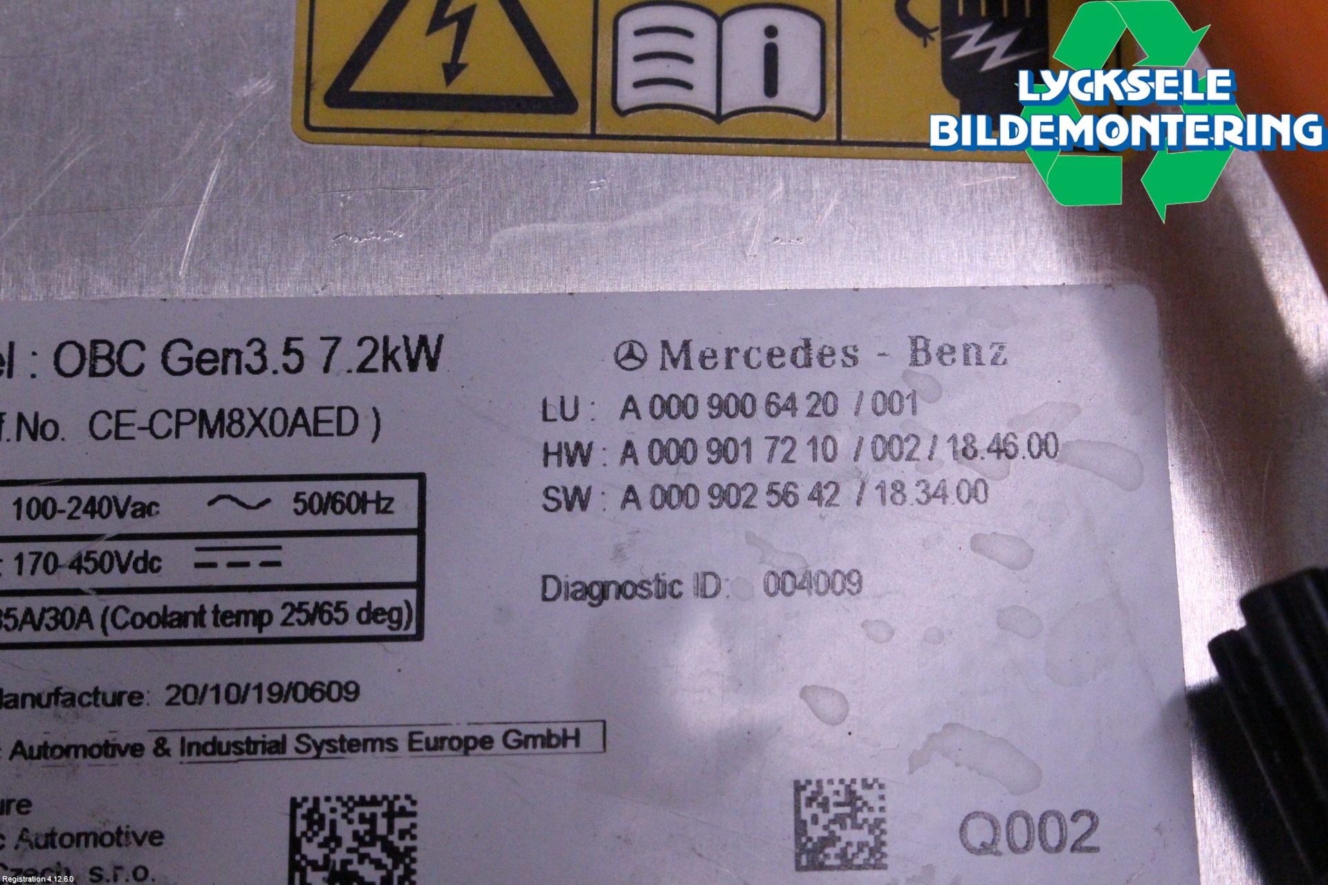 Mercedes-Benz MB GLC-KLASS (X253/C253) 15-22 Batteriladdare Högspänning