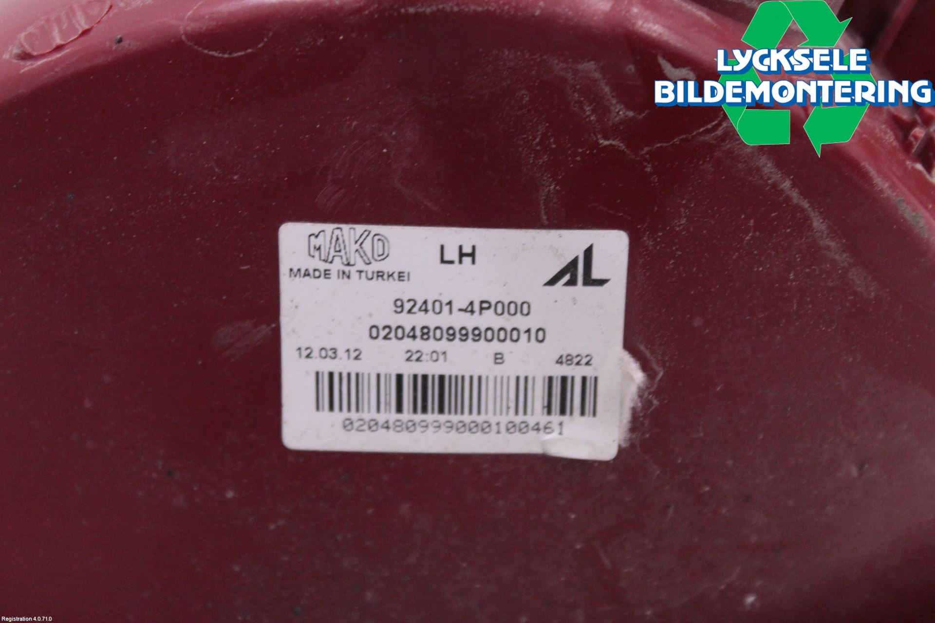 Hyundai i20 PB 09-14 Bakljus Vänster