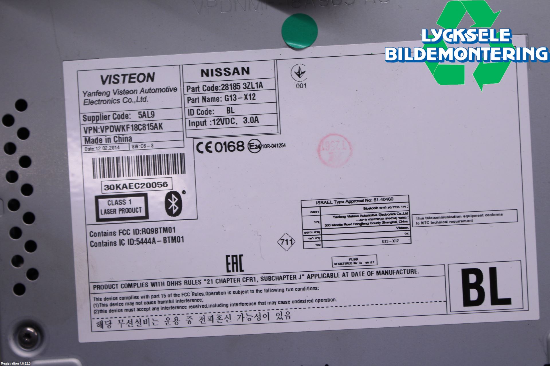 Nissan PULSAR Cd Radio - Multimediapanel