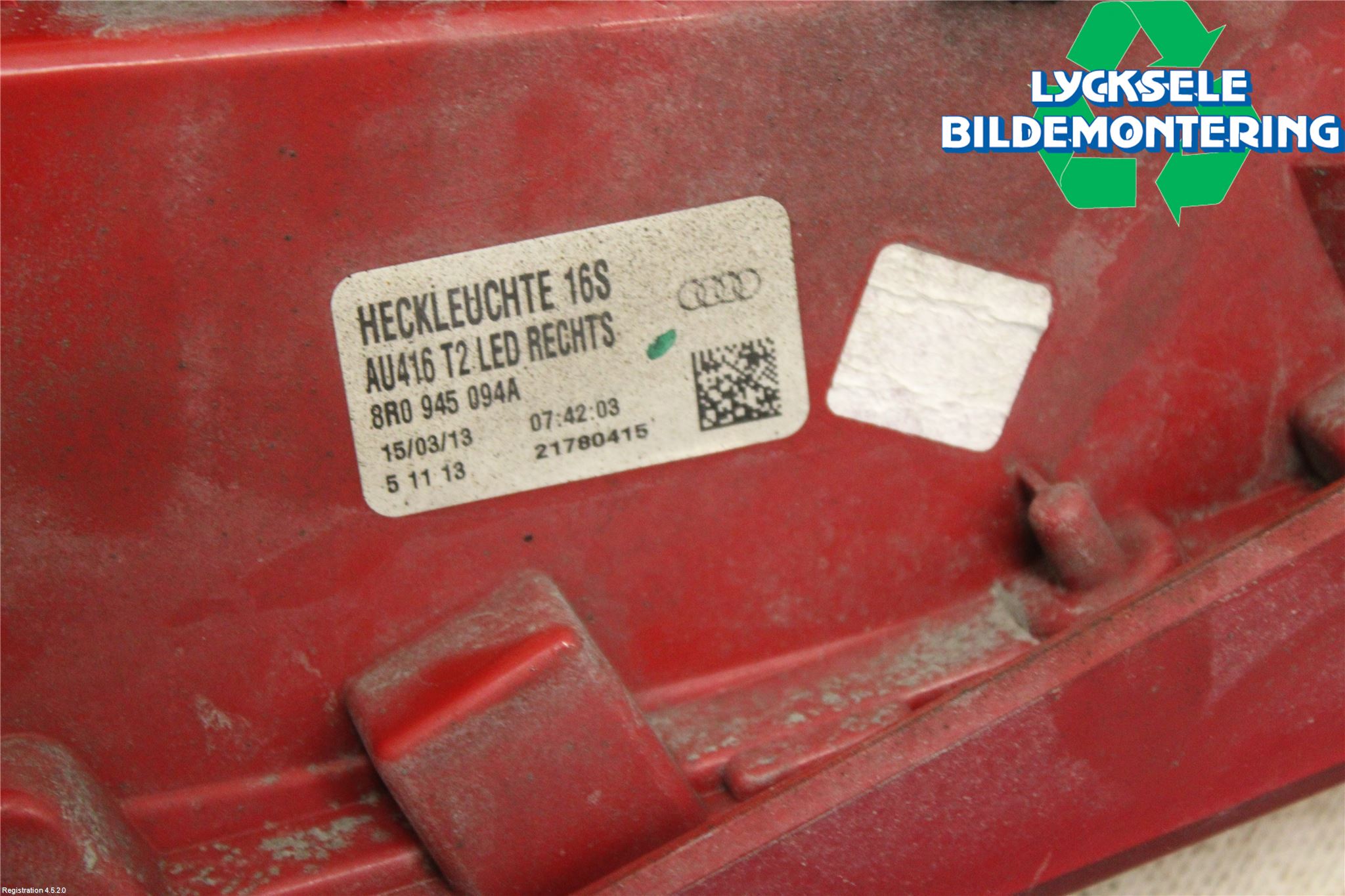 Audi Q5 09-16 Bakljus Höger