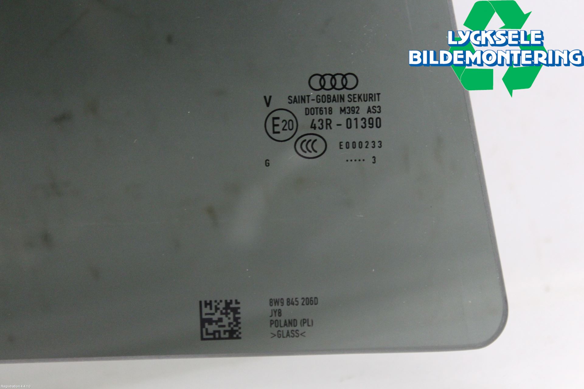 Audi A4/S4 B9 20- Dörruta Bak Höger