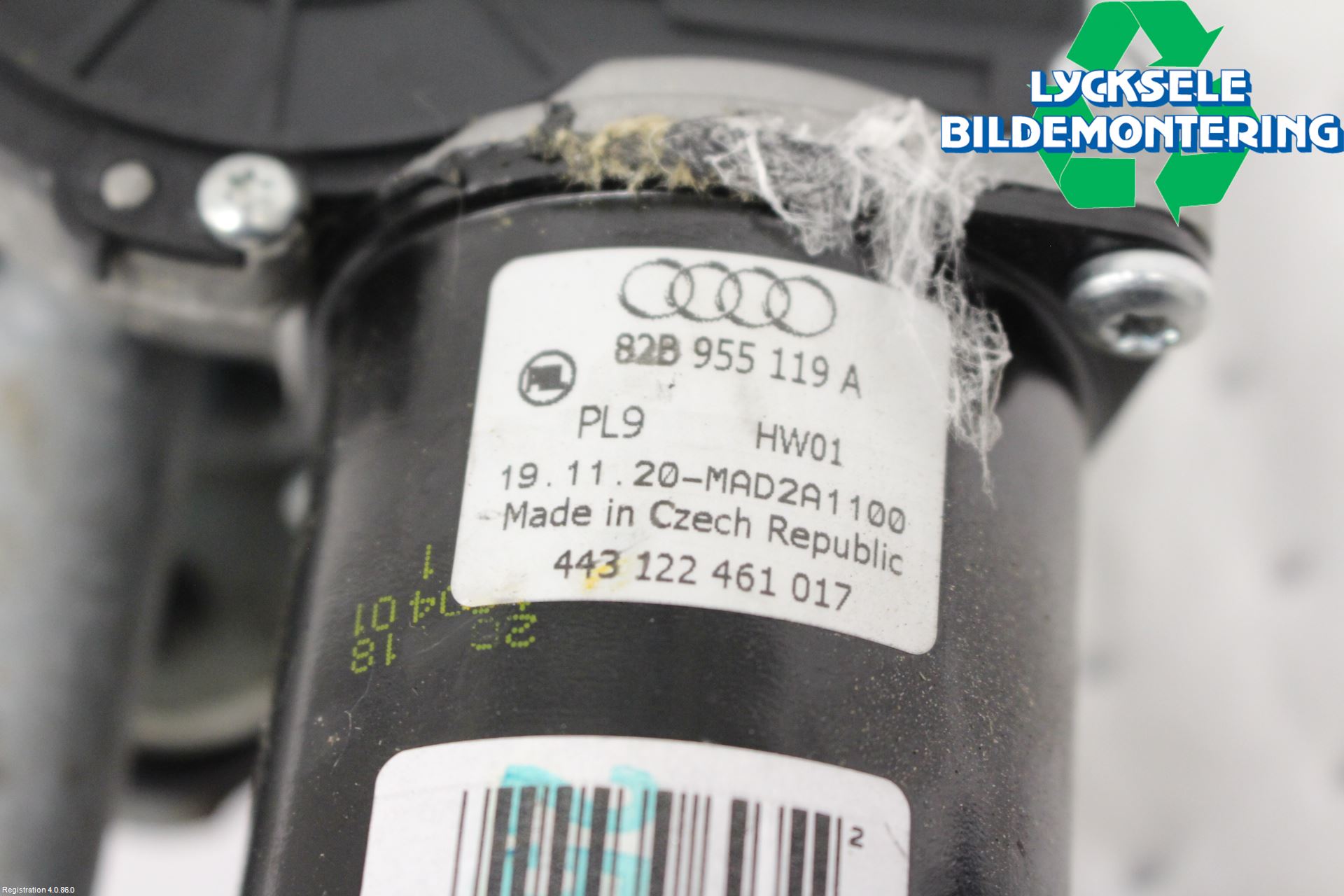 Audi A1 19- Torkarmekanism Vindruta