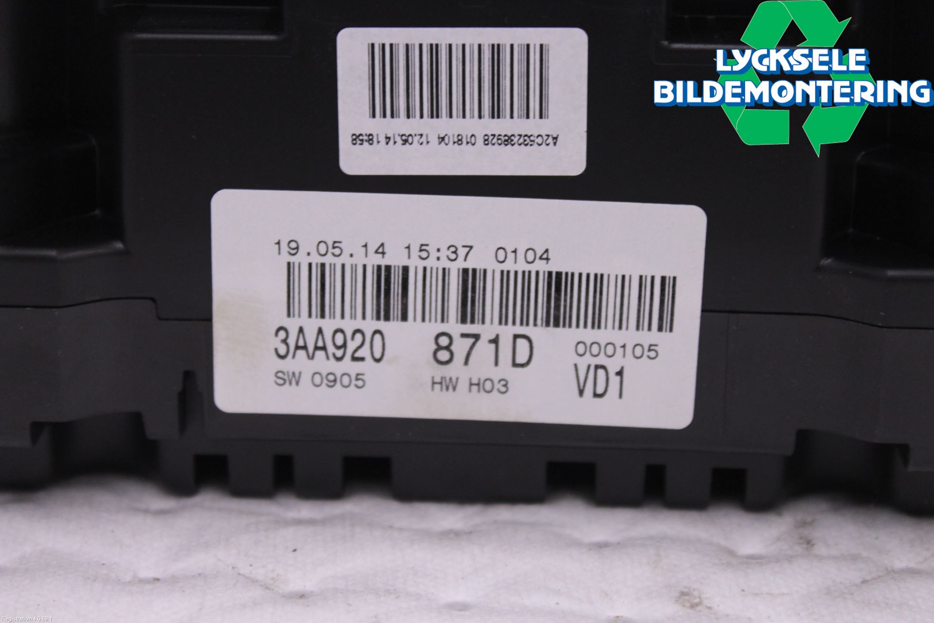 Volkswagen VW PASSAT 15-19 Instrument Komb