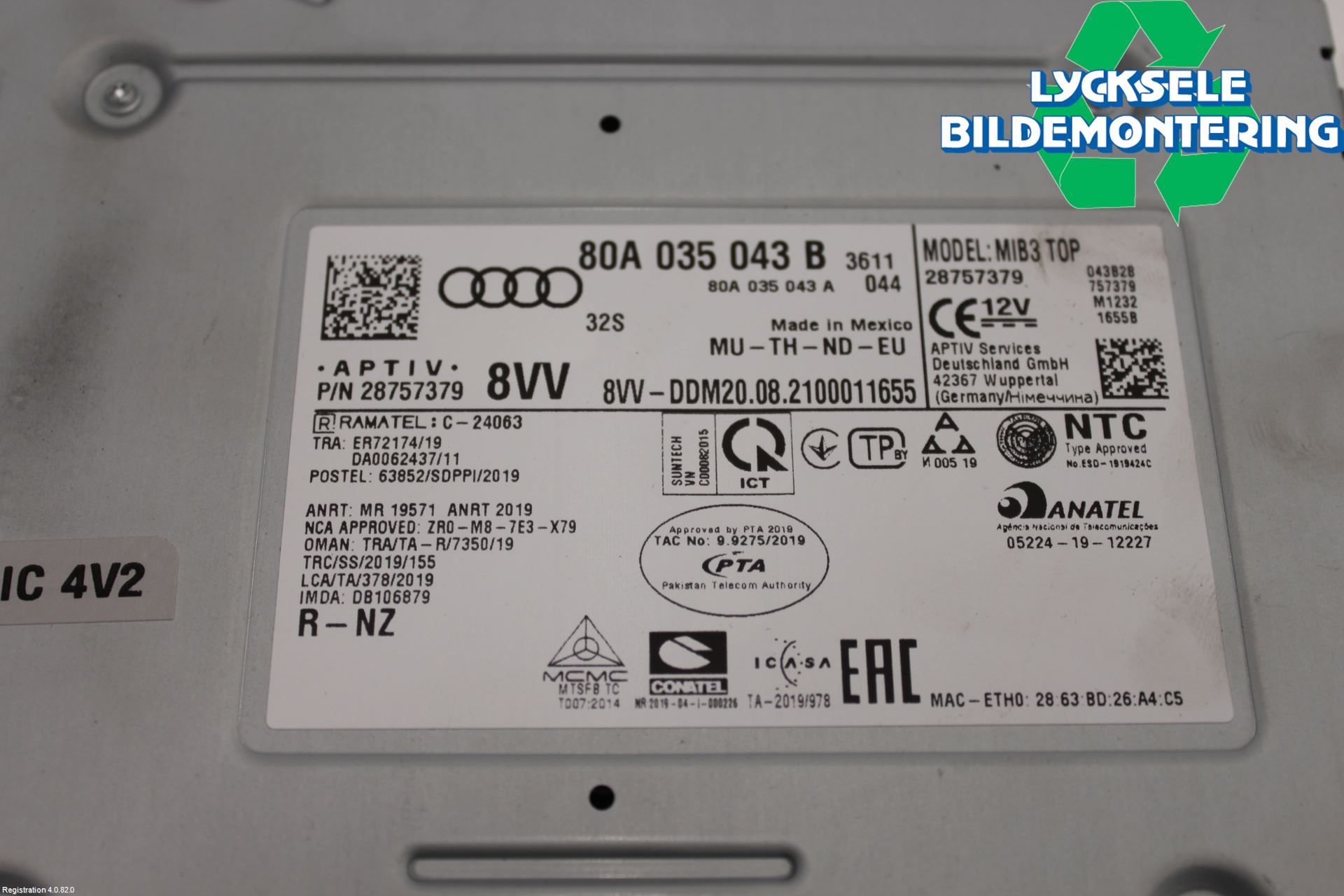 Audi Q5/SQ5 17- Cd Radio - Multimediapanel