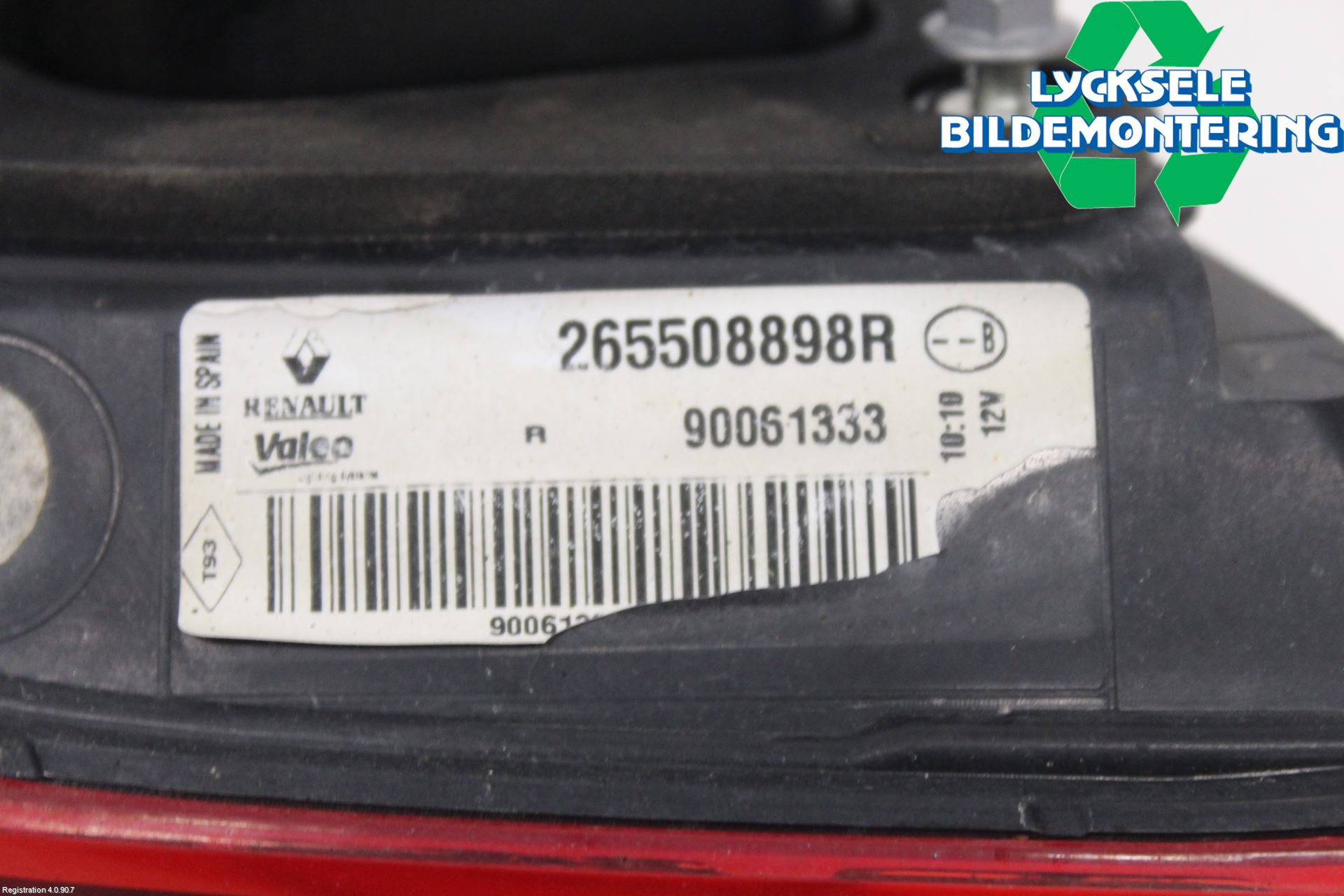 Renault KADJAR 15- Bakljus Lucka Hö