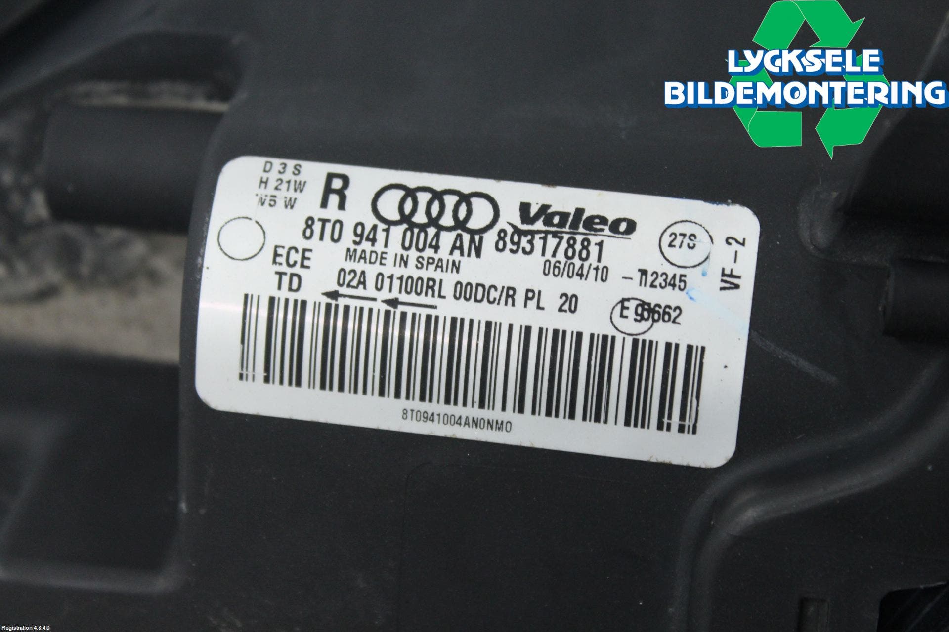 Audi A5 07-16 Strålkastare Höger