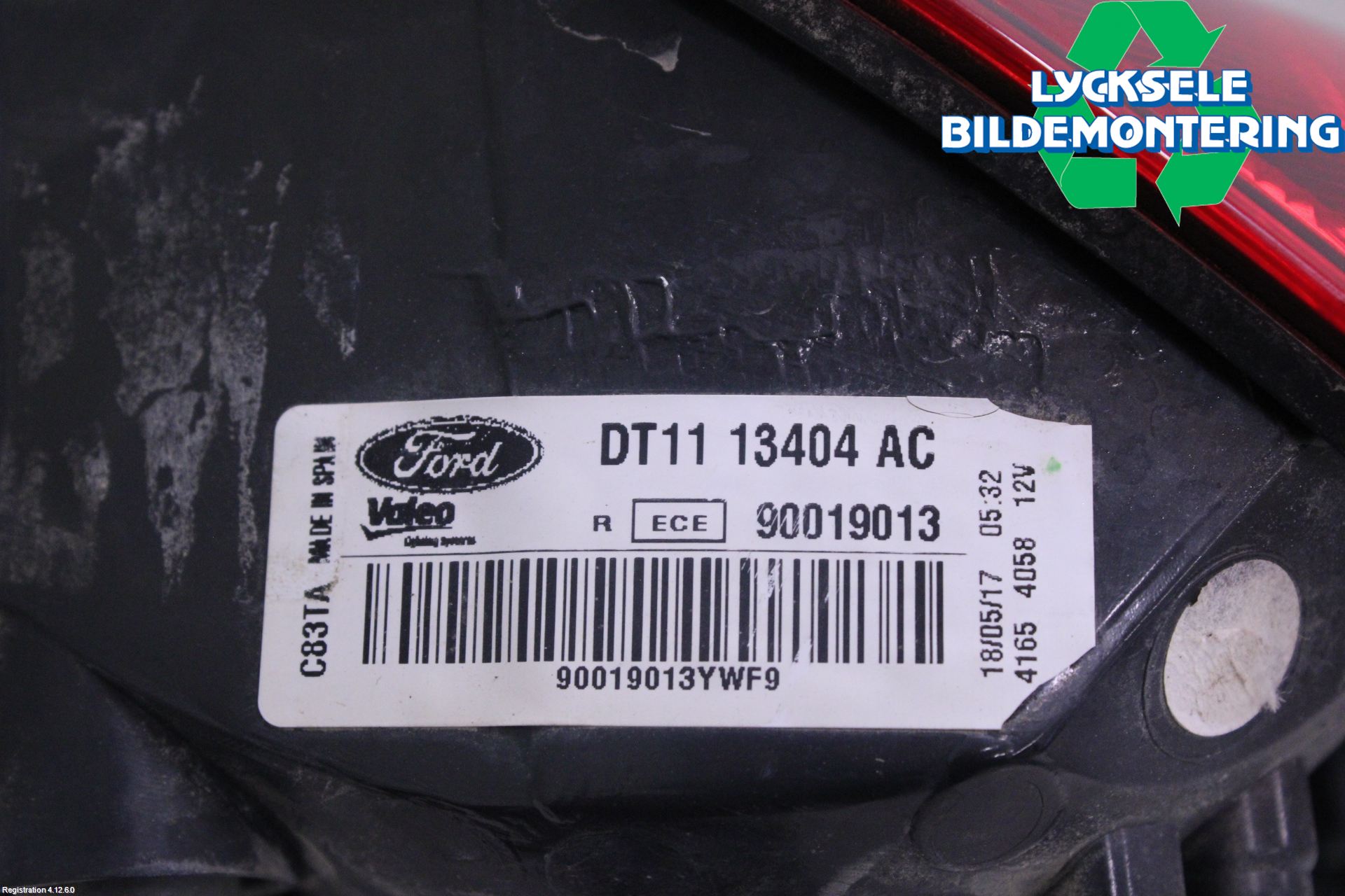 Ford TRANSIT/TOURNEO CONNECT 13-22 Bakljus Höger