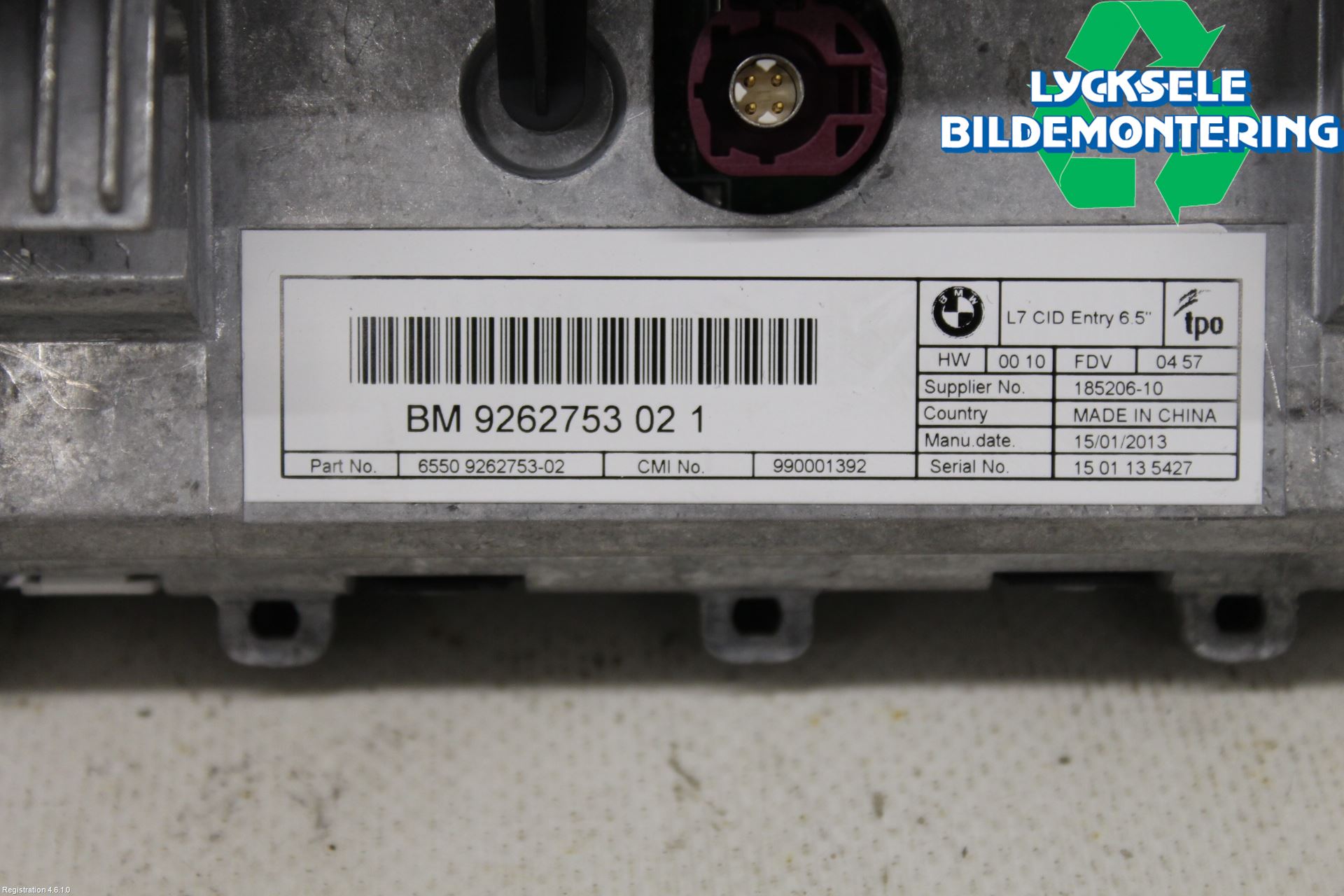 BMW 3 F30/F31/F80 12-19 Bildskärm