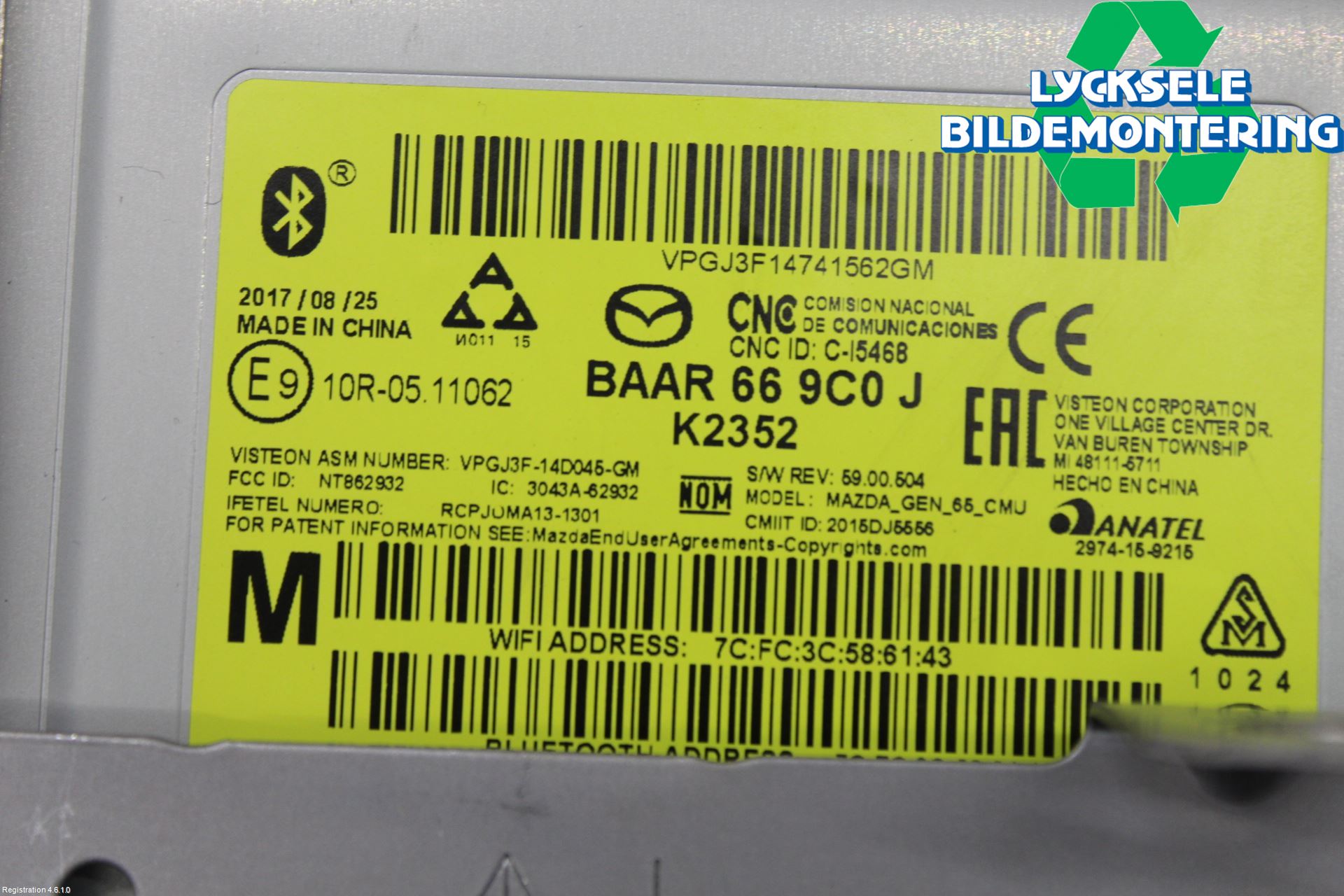 Mazda 3 III 14-19 Cd Radio - Multimediapanel