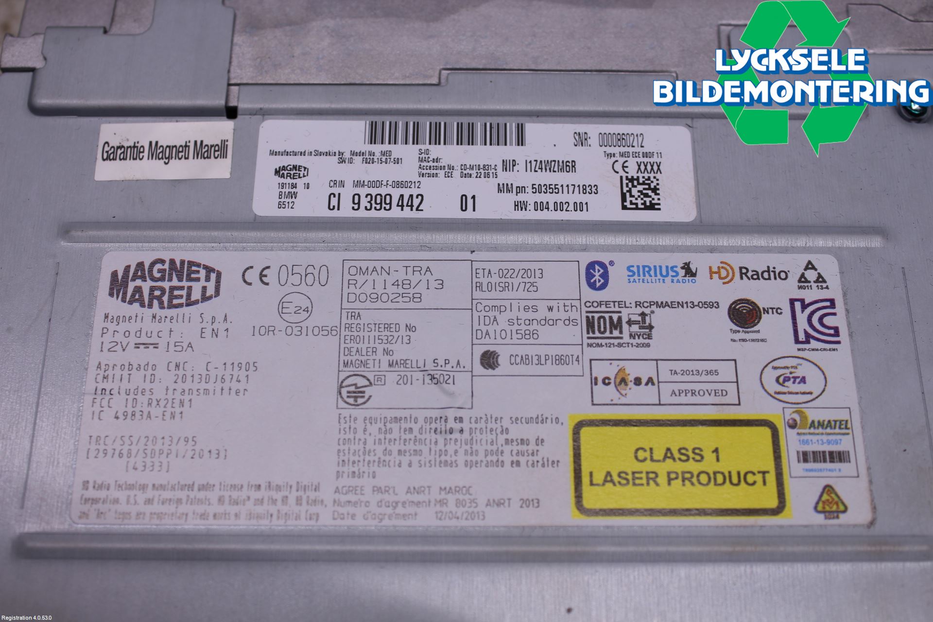 BMW 5 F10/F11/F18 09-17 Radio Övrigt