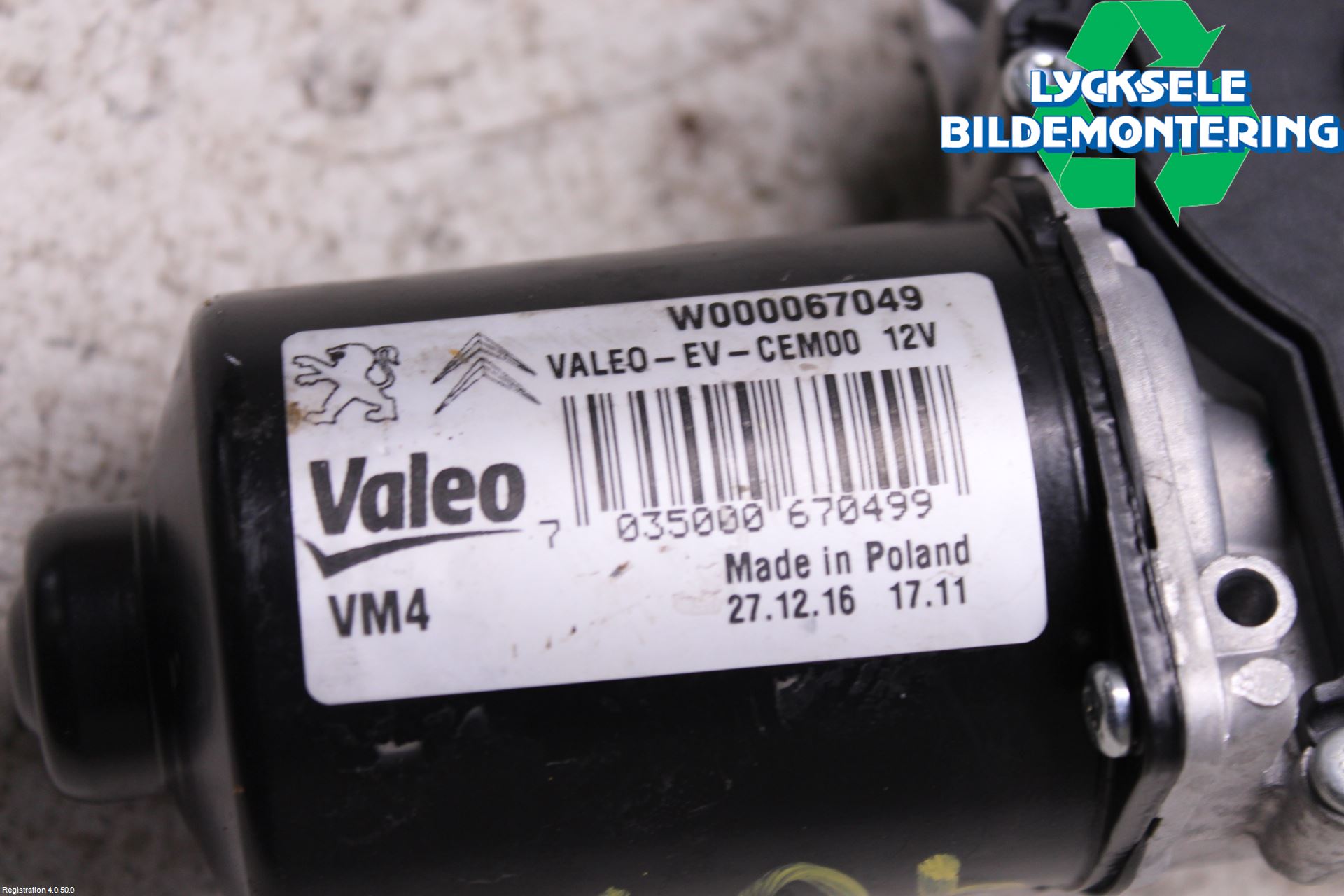 Peugeot EXPERT/E-EXPERT 17- Torkarmotor Vindruta