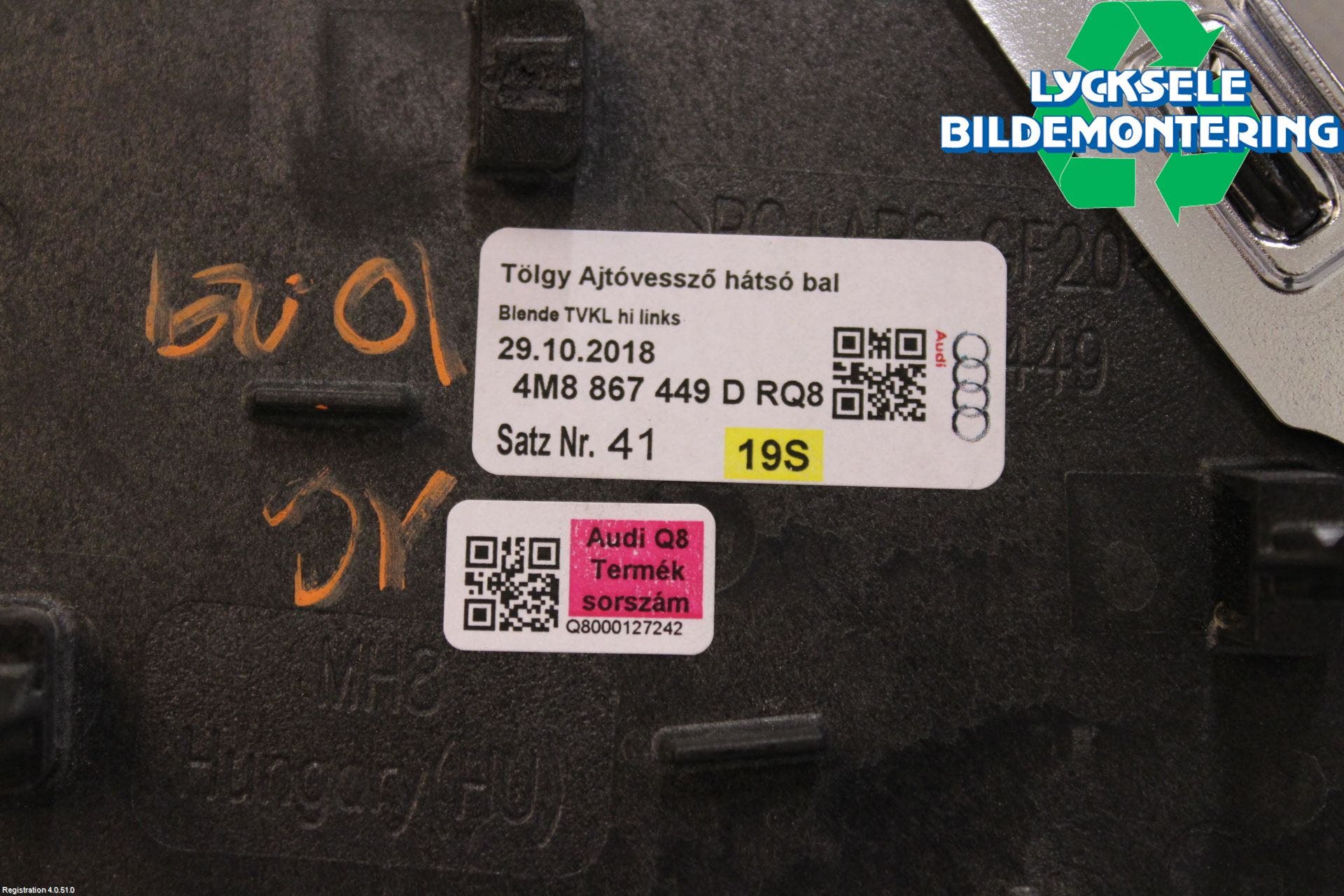 Audi Q8/SQ8 4M 19- Dörrhandtag Inre Vä