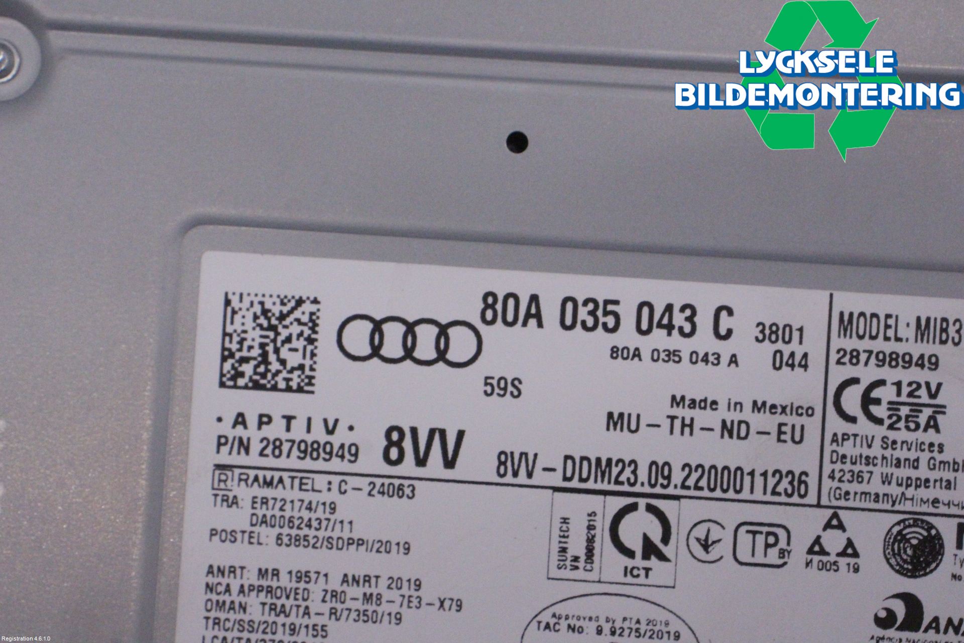 Audi Q5/SQ5 17- Cd Radio - Multimediapanel