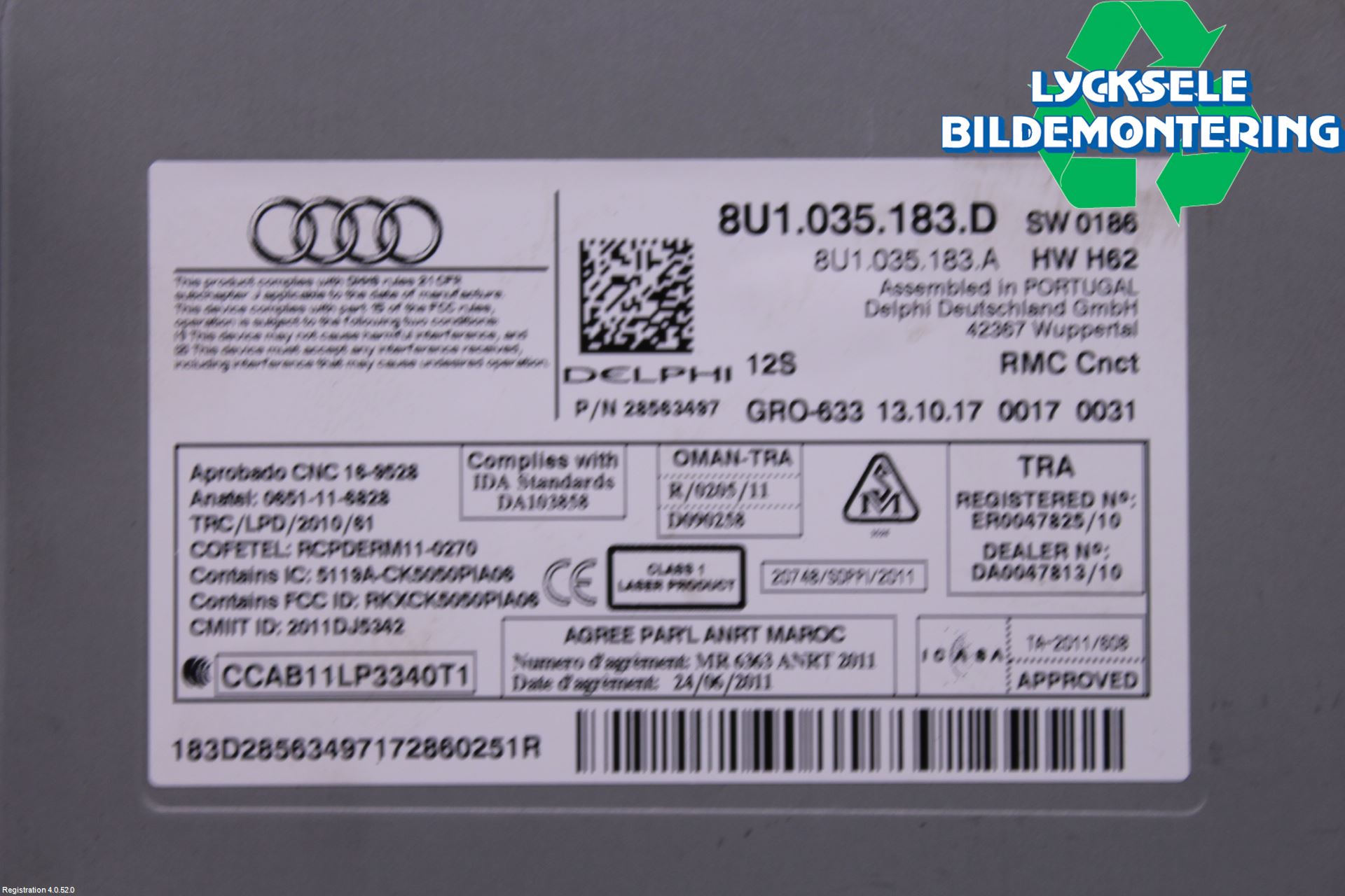 Audi Q3 8U 12-18 Cd Radio - Multimediapanel