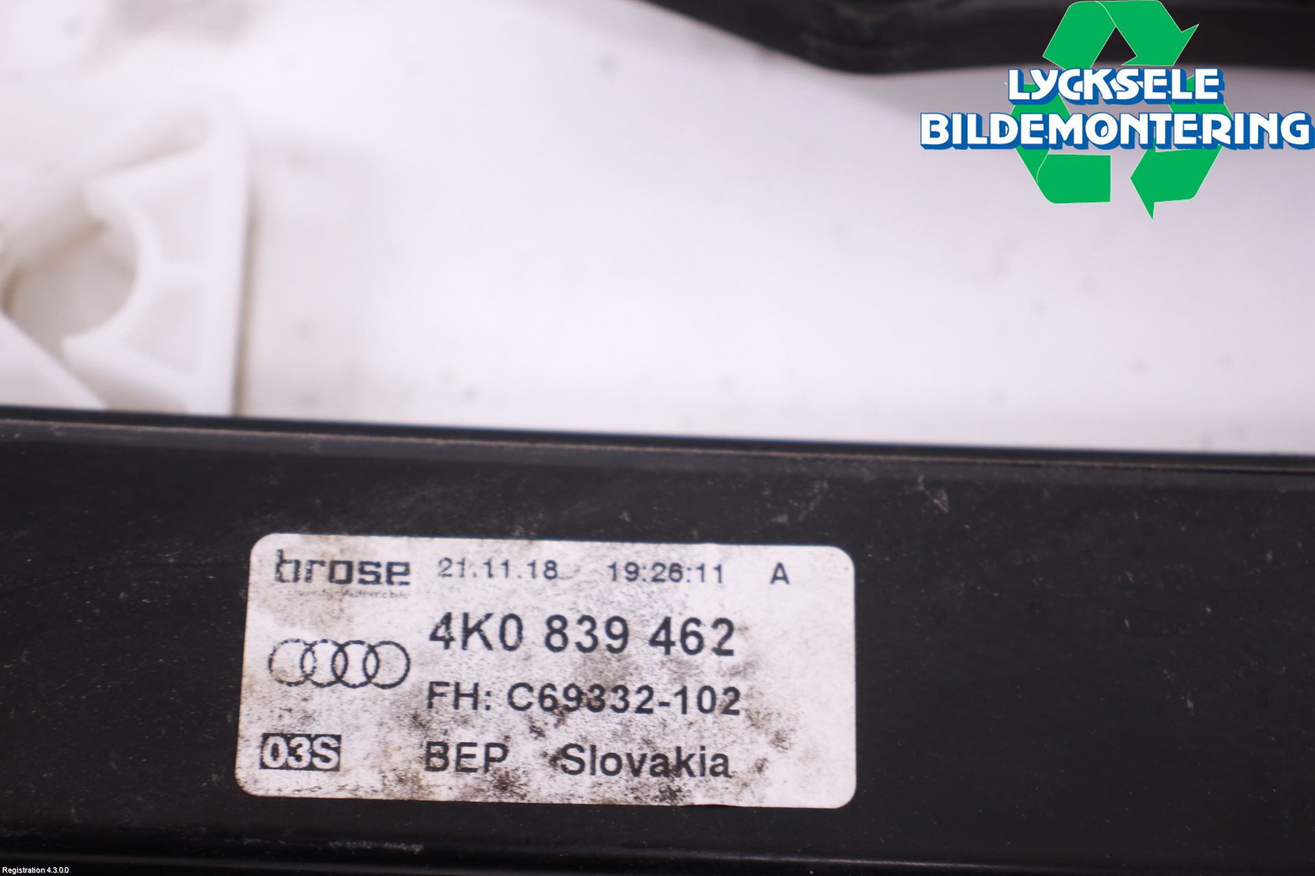 Audi A6 F2/C8 19- Fönsterhissmekanism