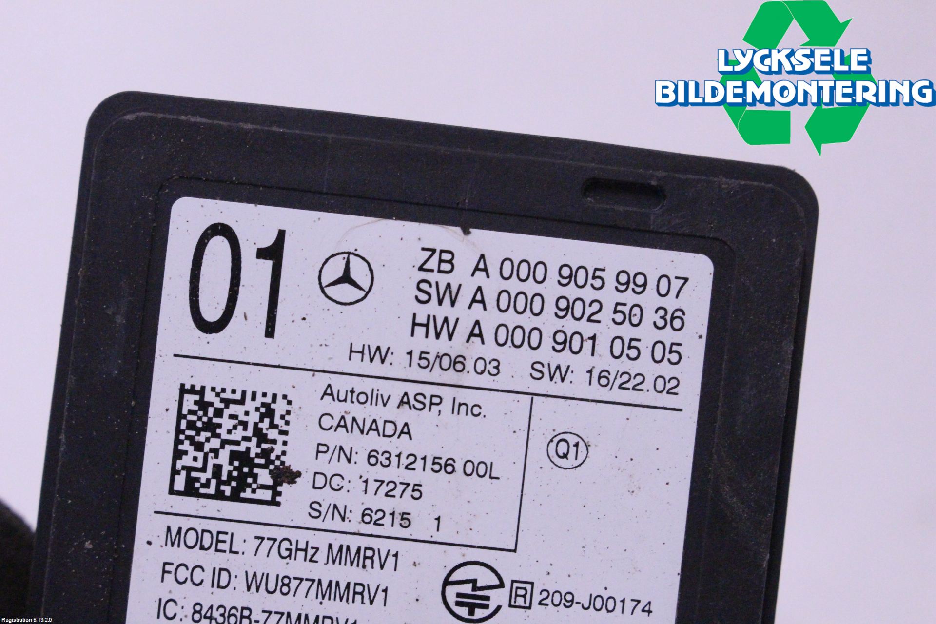 Mercedes-Benz MB E-KLASS (W213) 16-23 Sensor Aktivt Kollisionsskydd