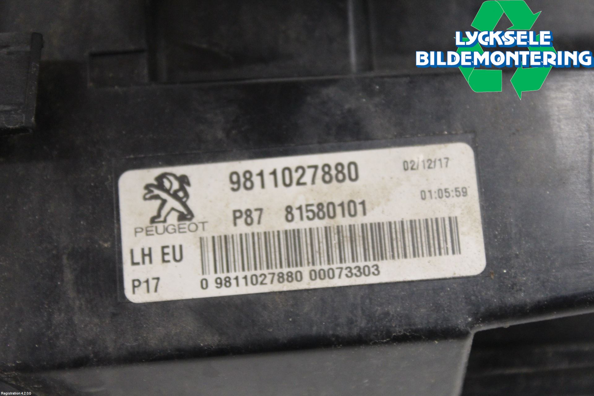 Peugeot 5008 17-24 Bakljus Lucka Vä