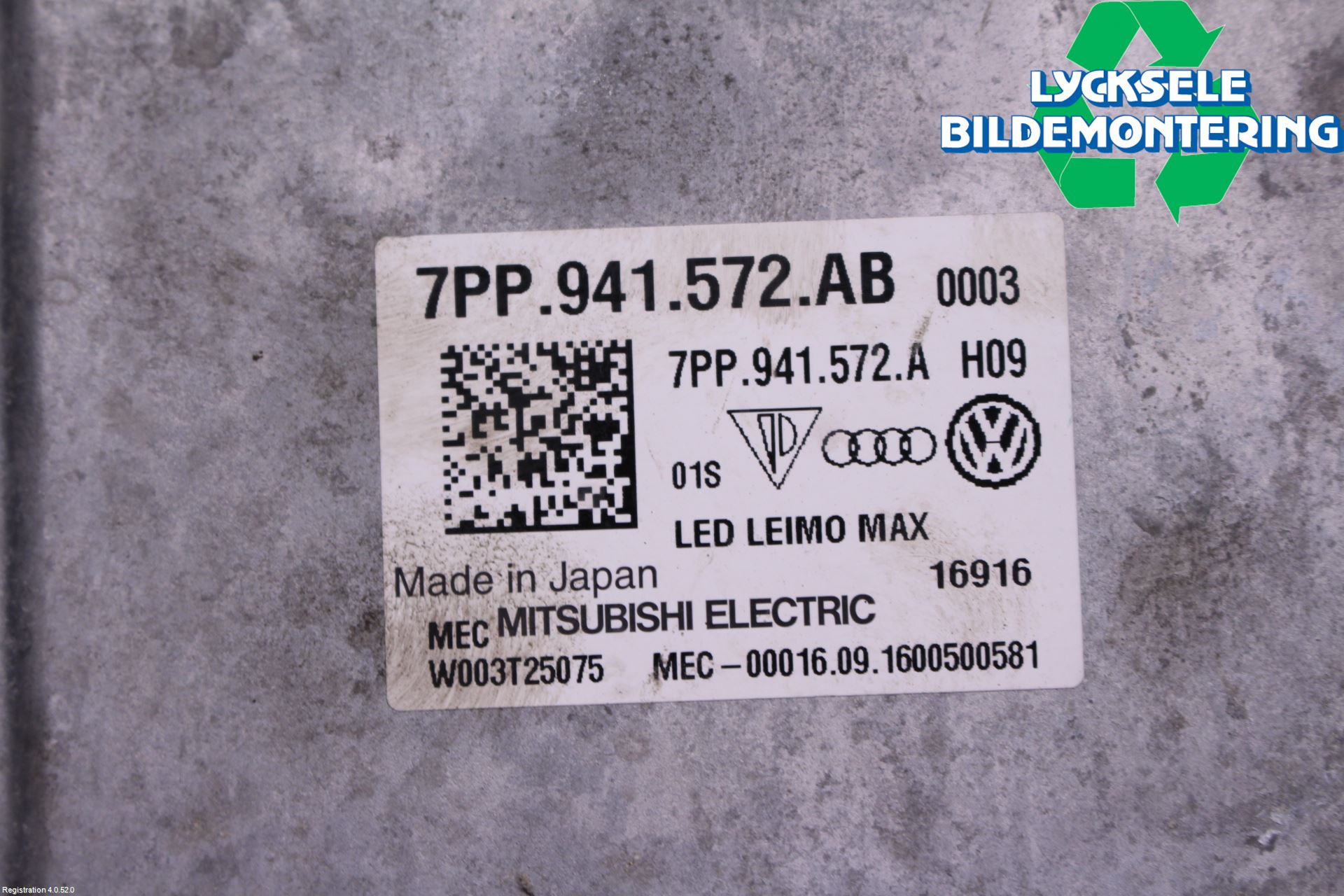 Audi A4/S4 B9 16-19 Styrenhet Strålkastare