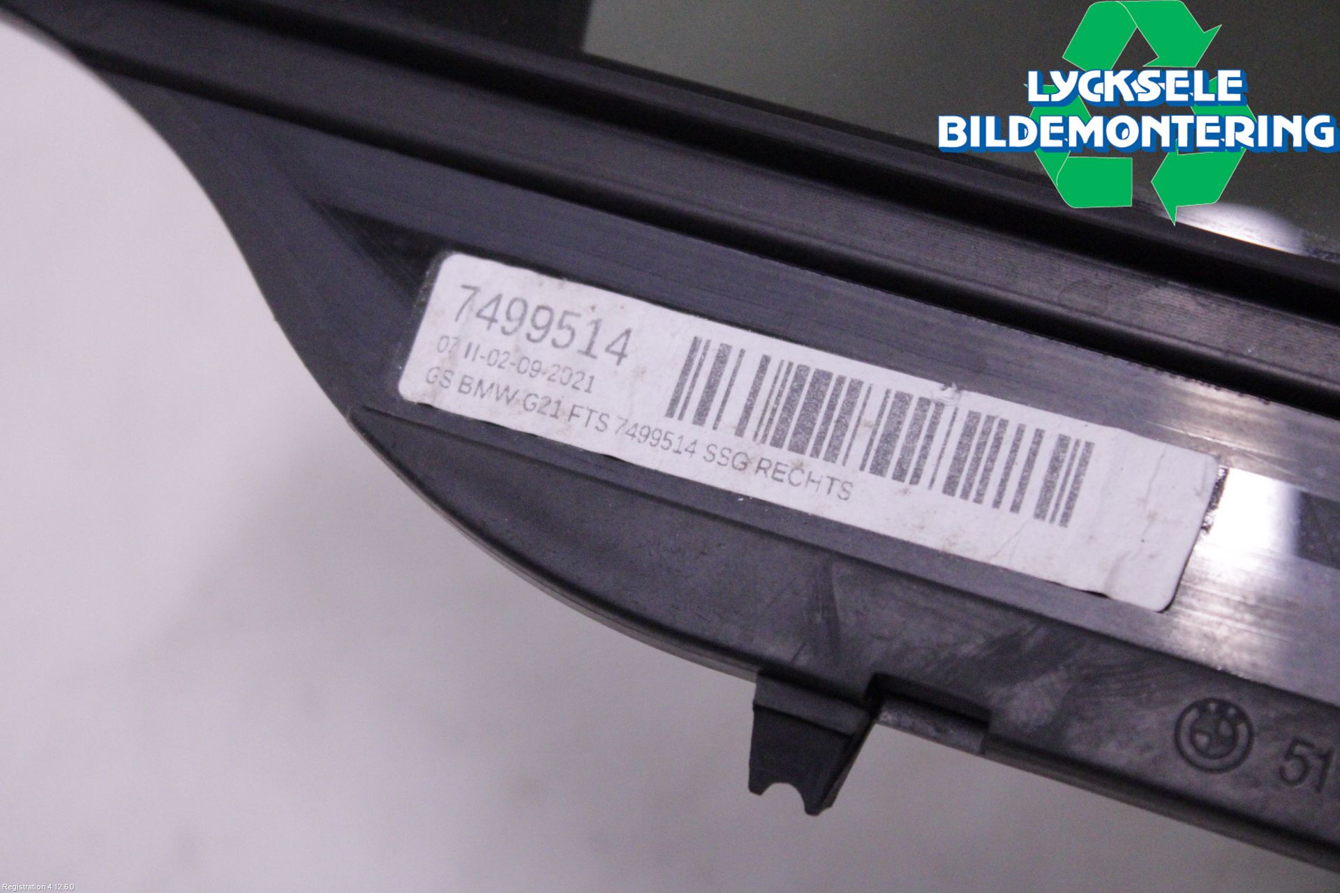 BMW 3 G20/G21/G80/G81 19- Dörruta Bak Lilla Hö