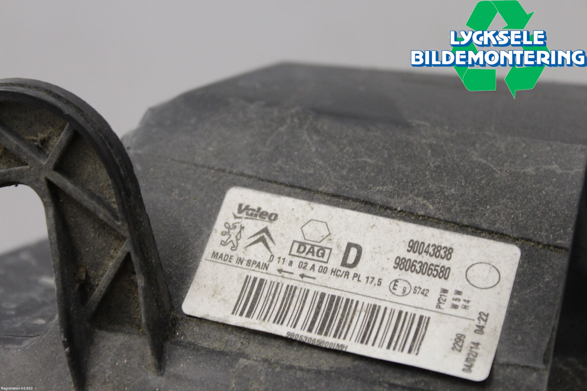 Citroen BERLINGO 08-18 Strålkastare Höger