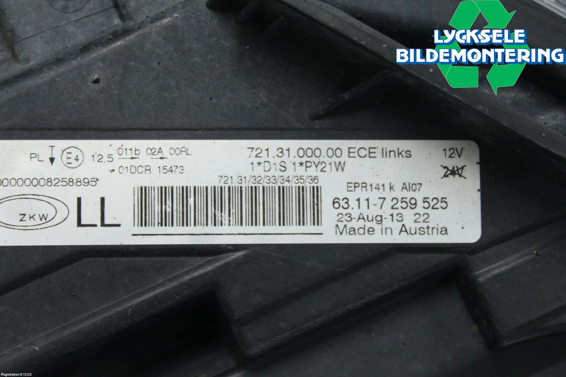 BMW 3 F30/F31/F80 12-19 Strålkastare Vänster